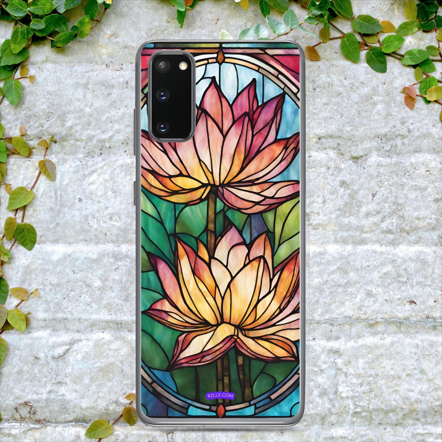 Pink Lotus Stained Glass Clear Case for Samsung®