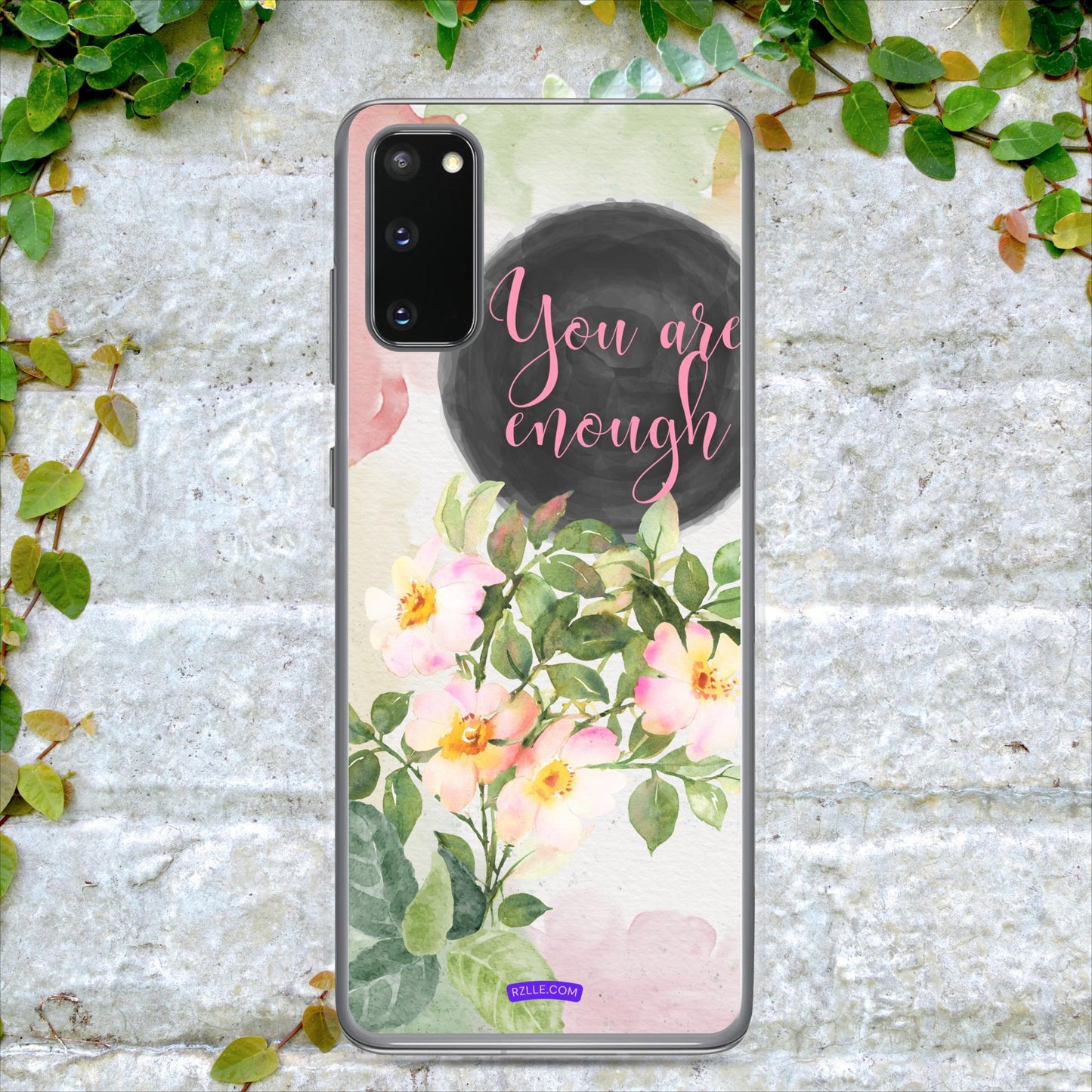 Flowers You Are Enough in Watercolor Clear Case for Samsung®