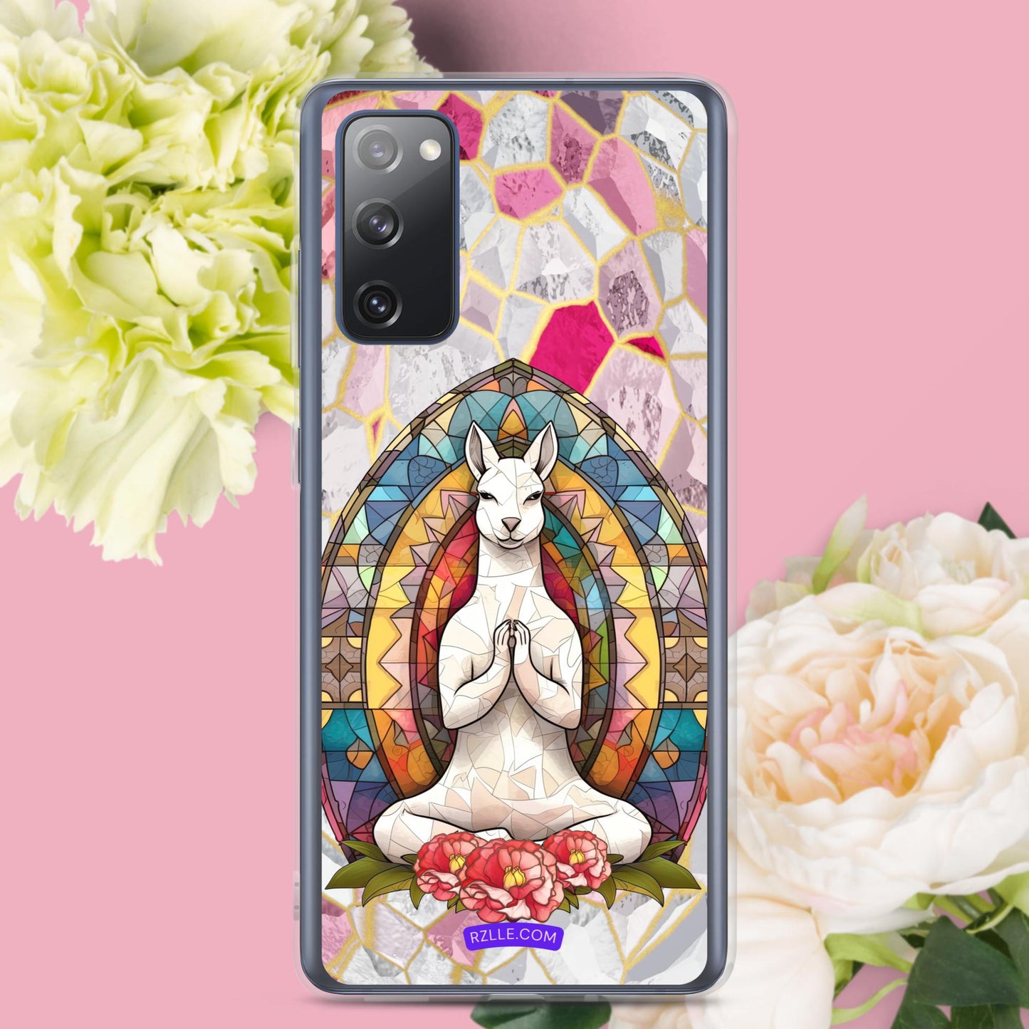 Kangaroo Stained Glass Samsung® Galaxy Clear Phone Case