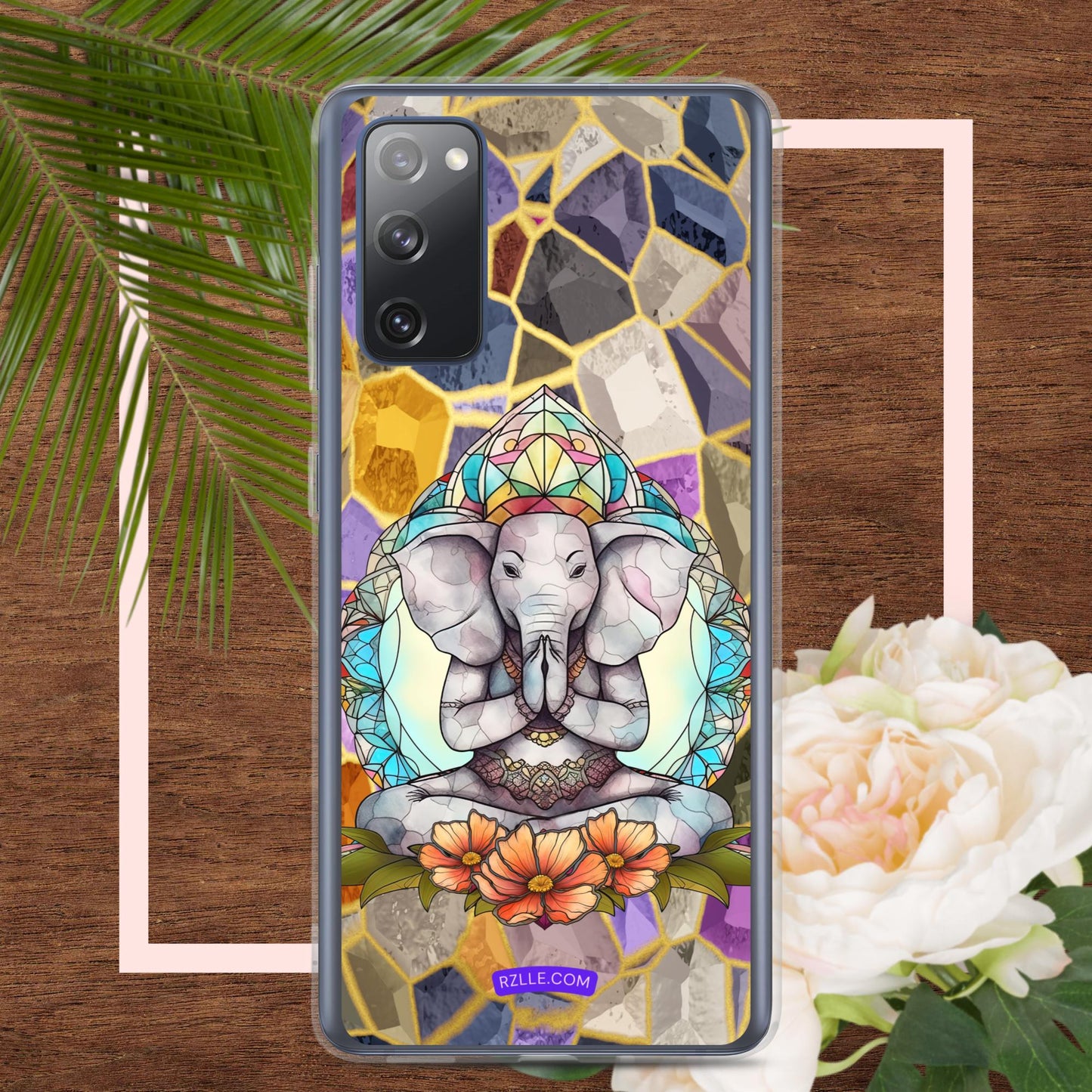 Zen Elephant Stained Glass Samsung® Galaxy Clear Phone Case