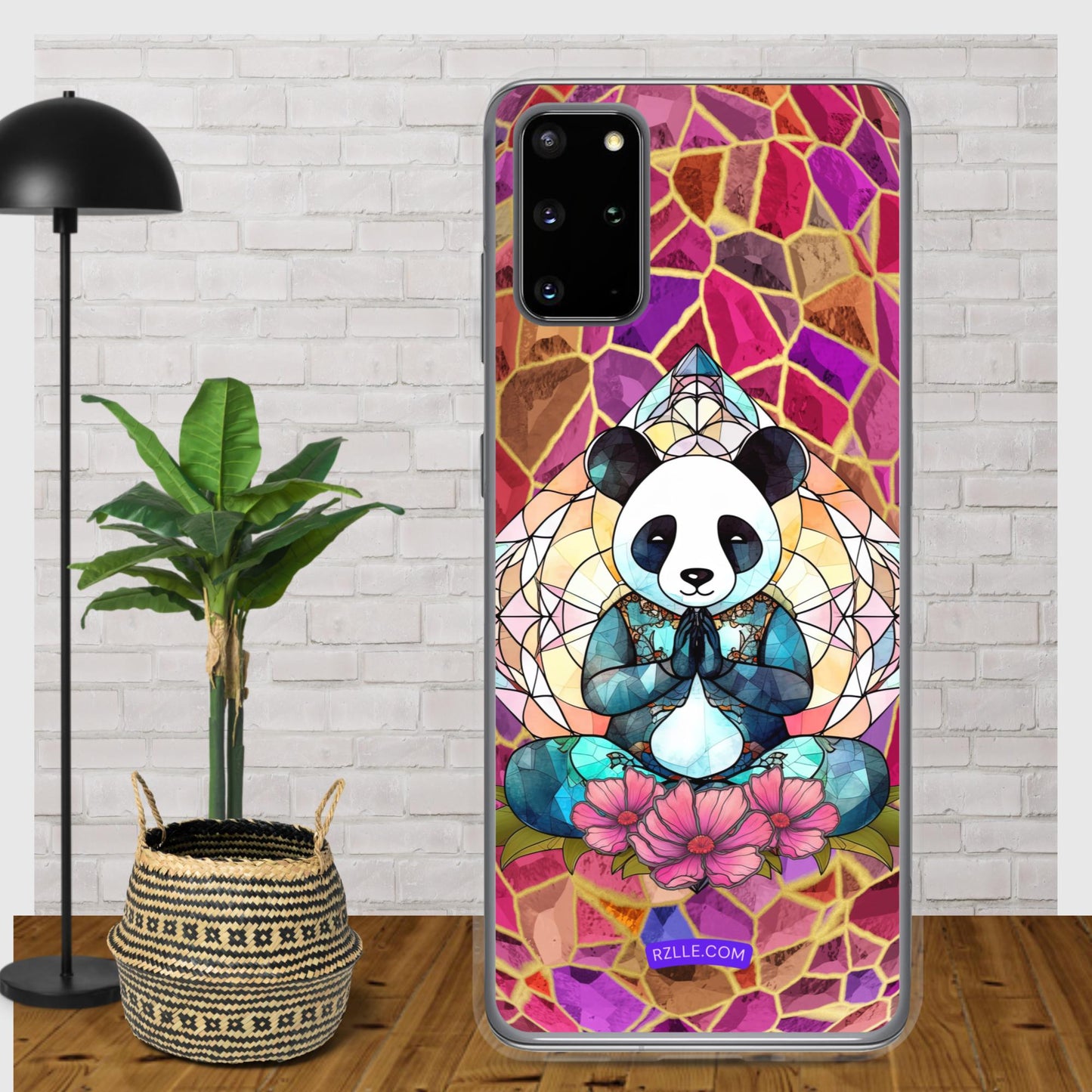 Panda Stained Glass Samsung® Galaxy Clear Phone Case