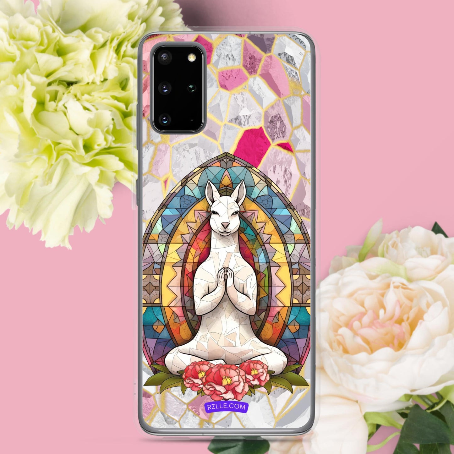 Kangaroo Stained Glass Samsung® Galaxy Clear Phone Case