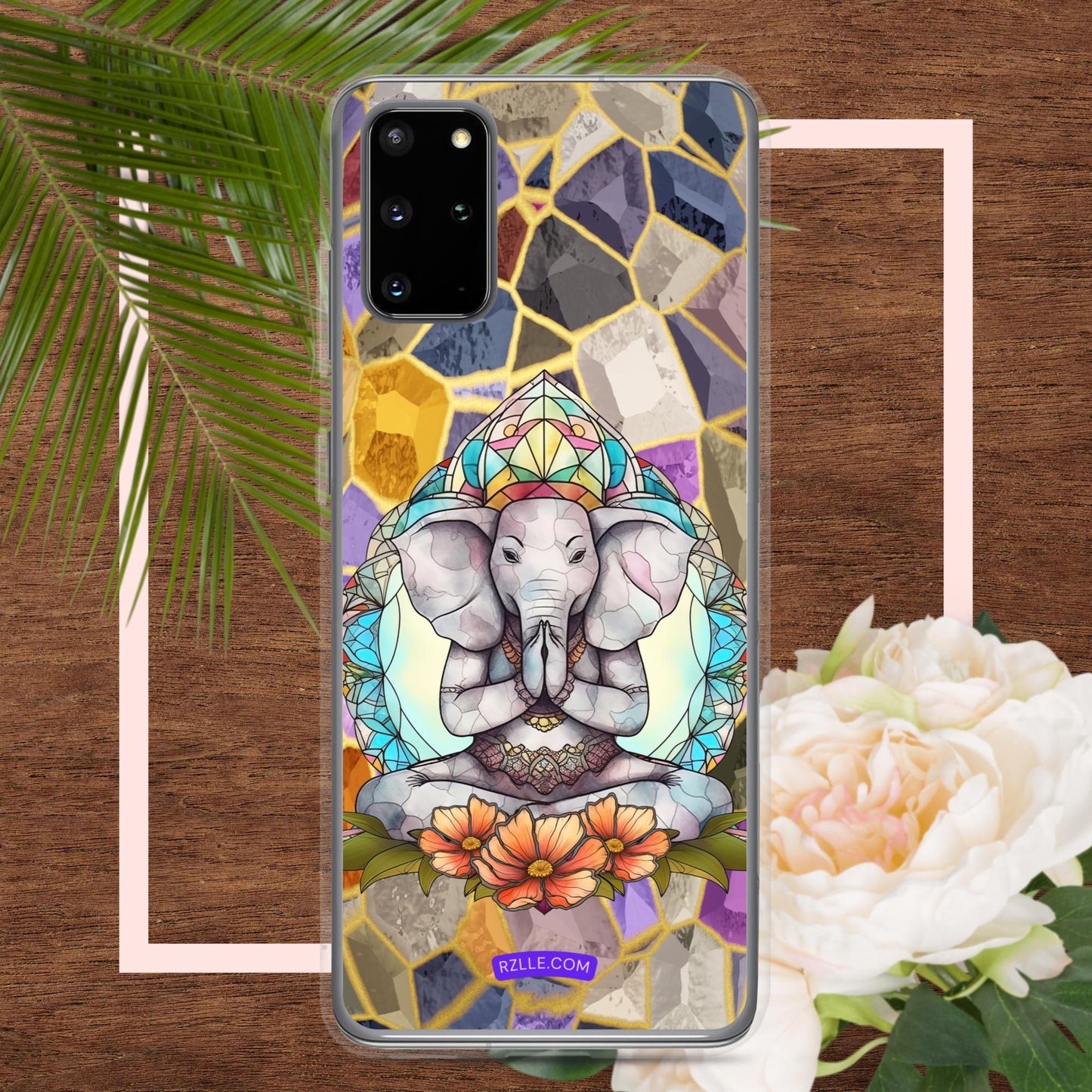 Zen Elephant Stained Glass Samsung® Galaxy Clear Phone Case