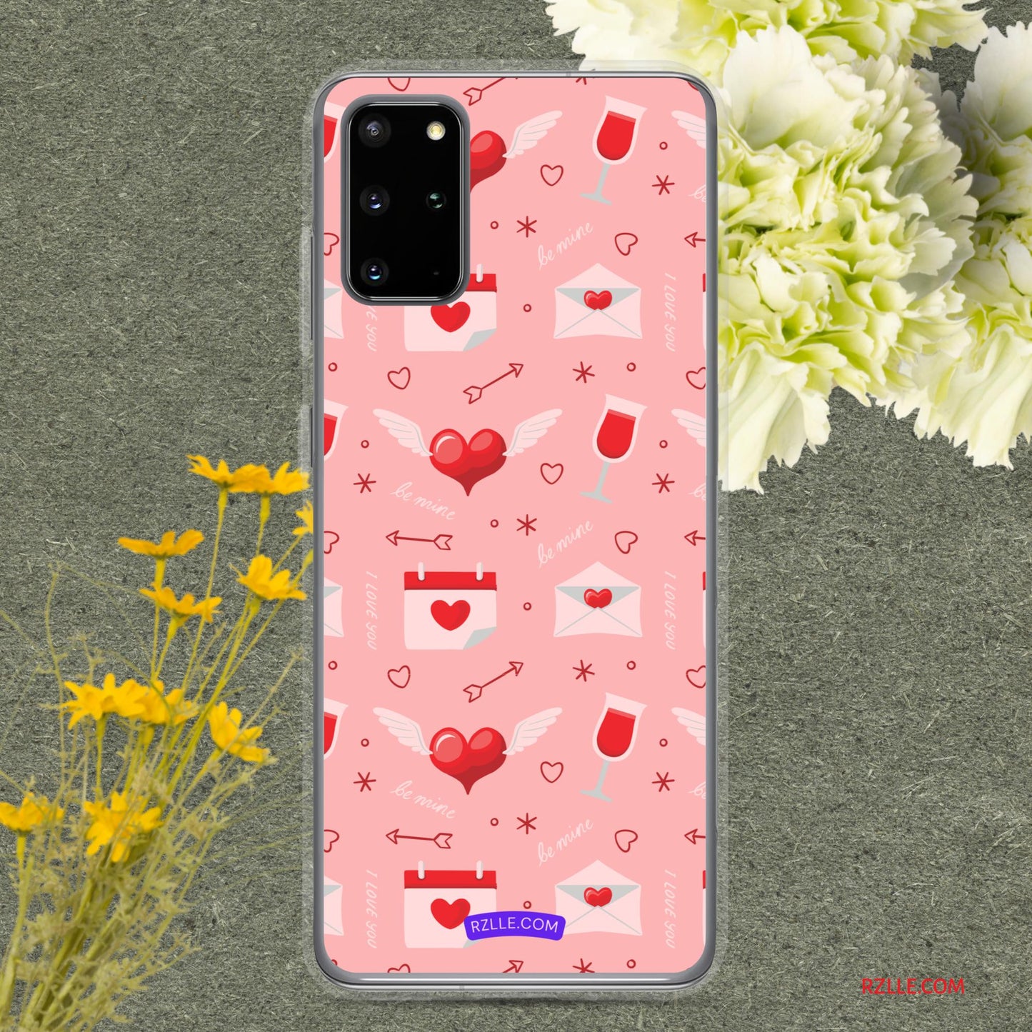 Red Flying Hearts Samsung® Galaxy Clear Phone Case