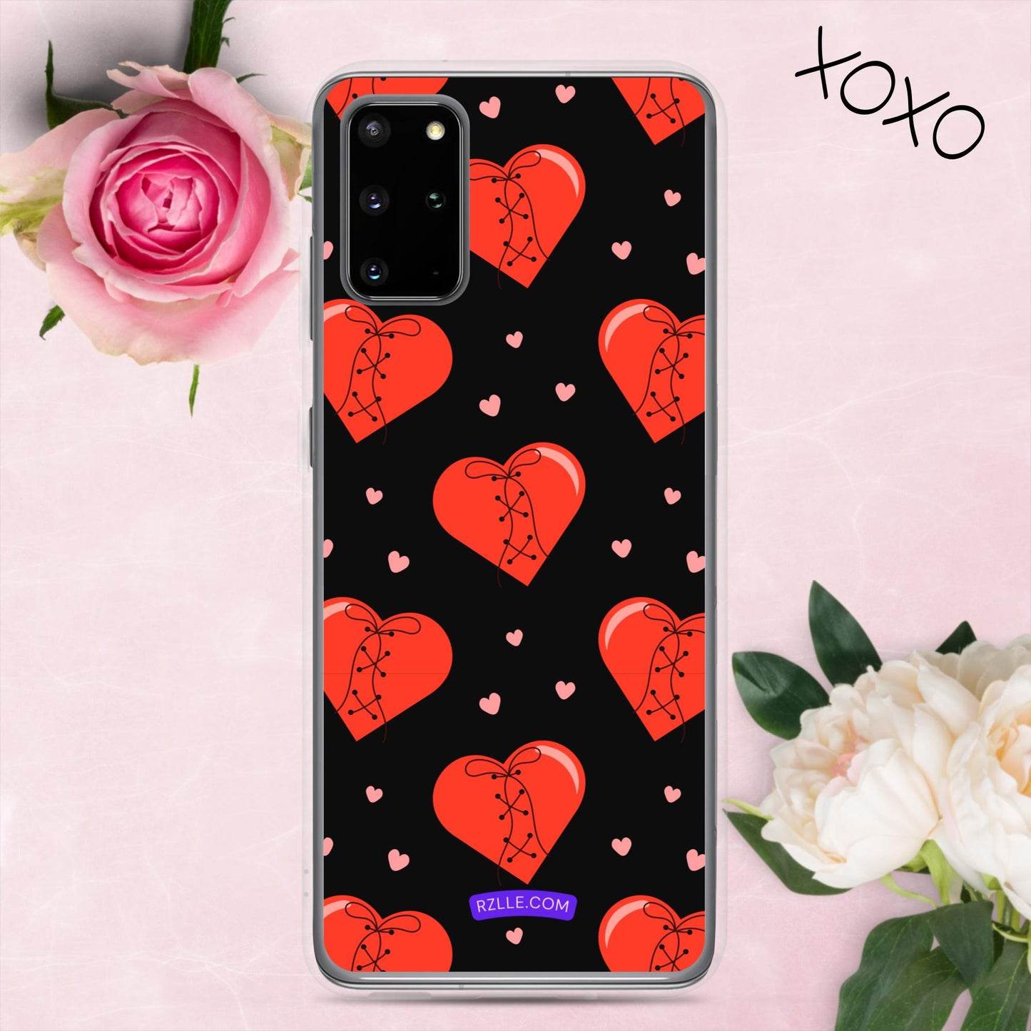 Stitched Hearts Samsung® Galaxy Clear Phone Case