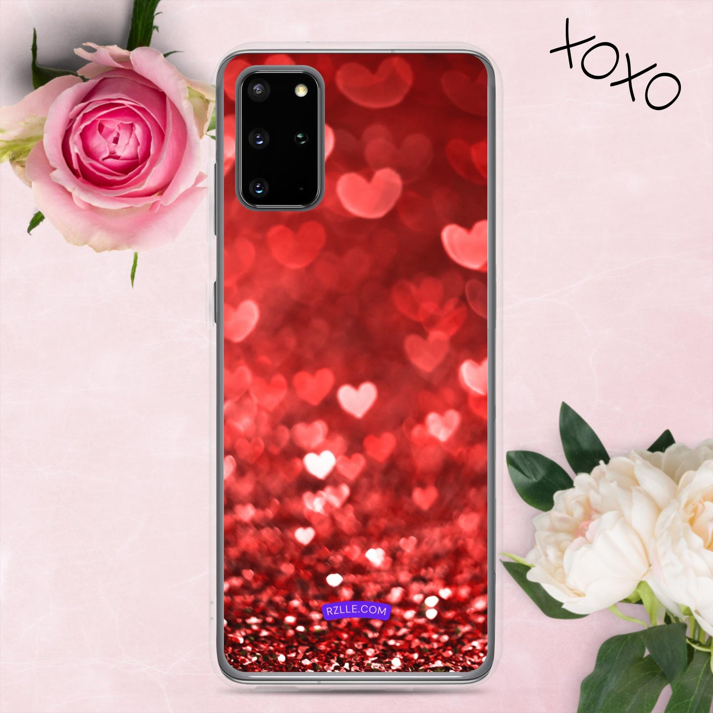 Dreamy Glitter Hearts Samsung® Galaxy Clear Phone Case