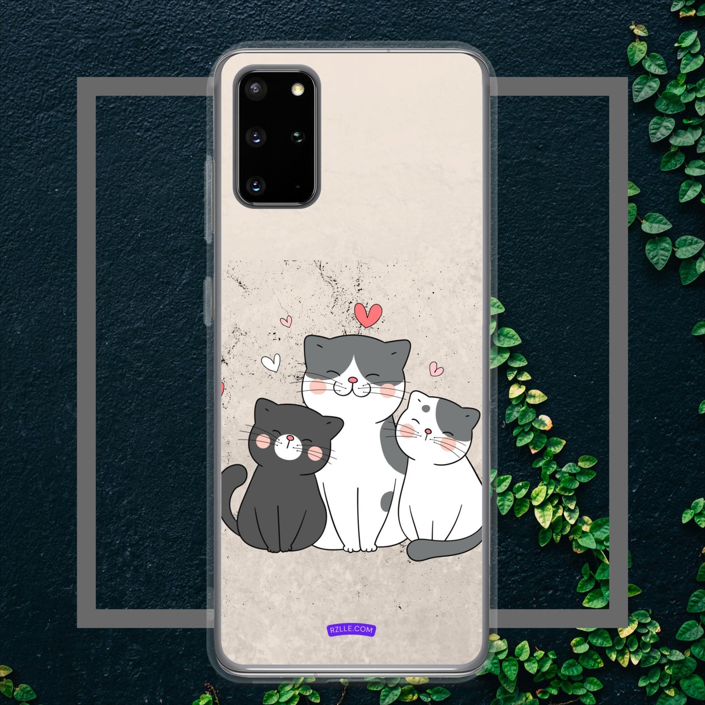 Cute Trio Cats Clear Case for Samsung Galaxy Phones