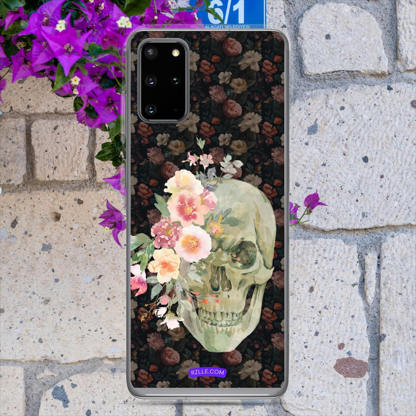 Flower Gothic Skull Clear Case for Samsung®