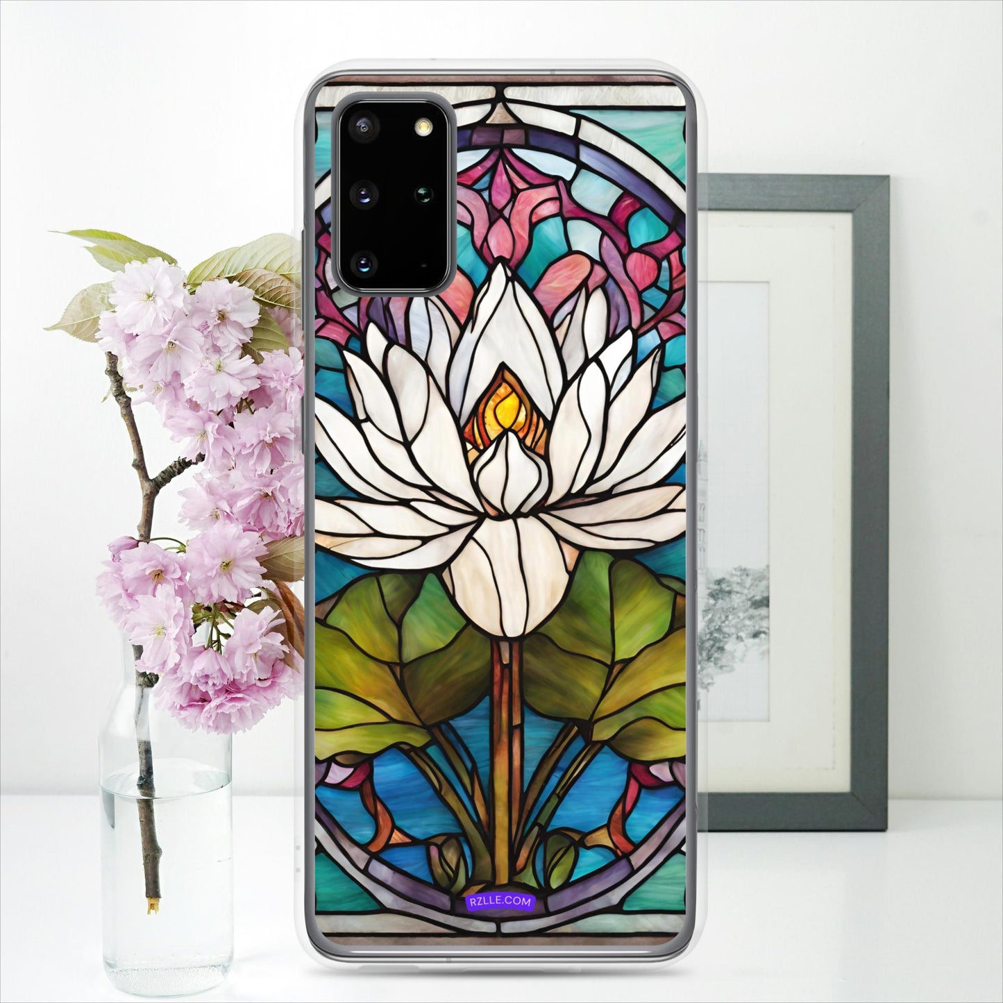 White Lotus Stained Glass Clear Case for Samsung®