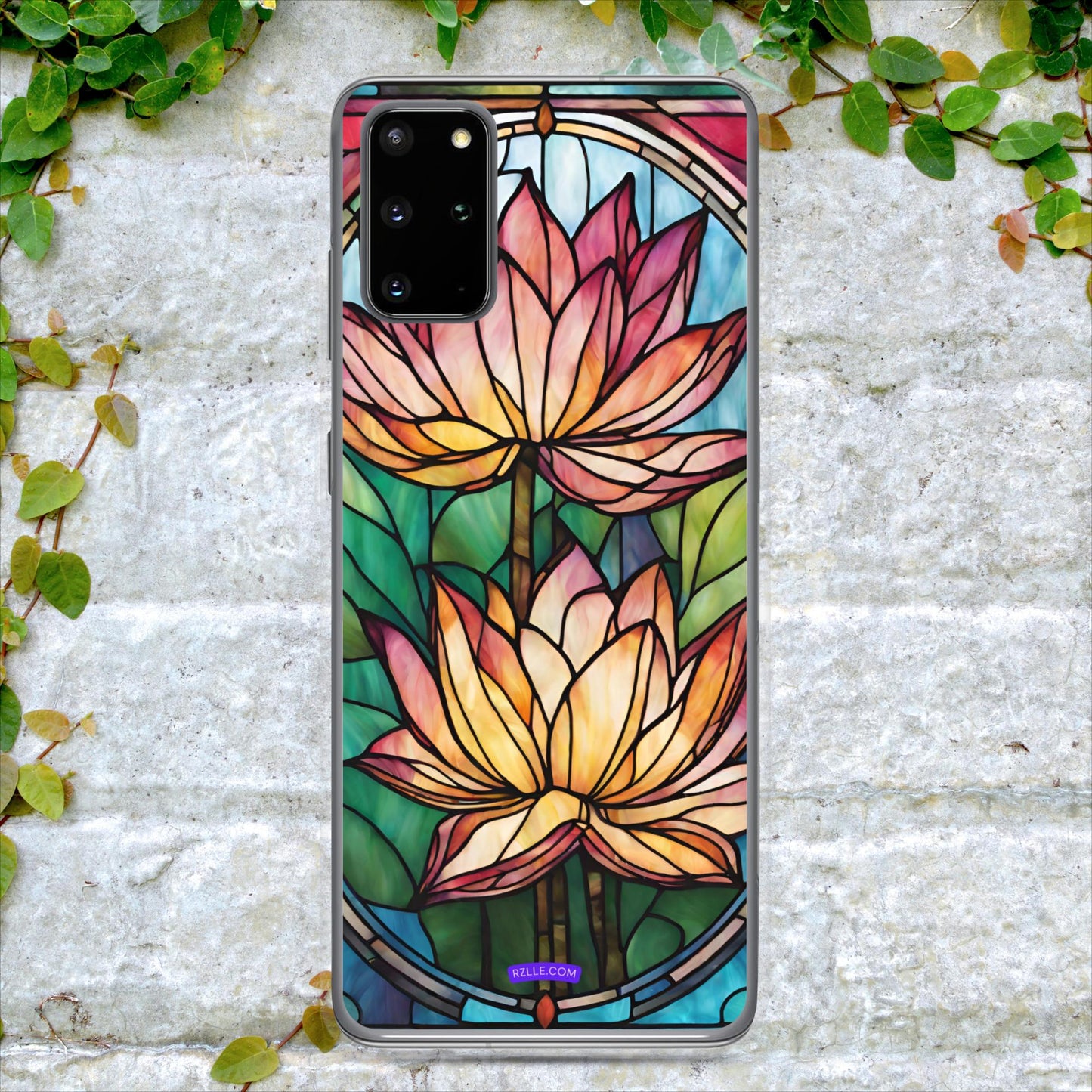 Pink Lotus Stained Glass Clear Case for Samsung®