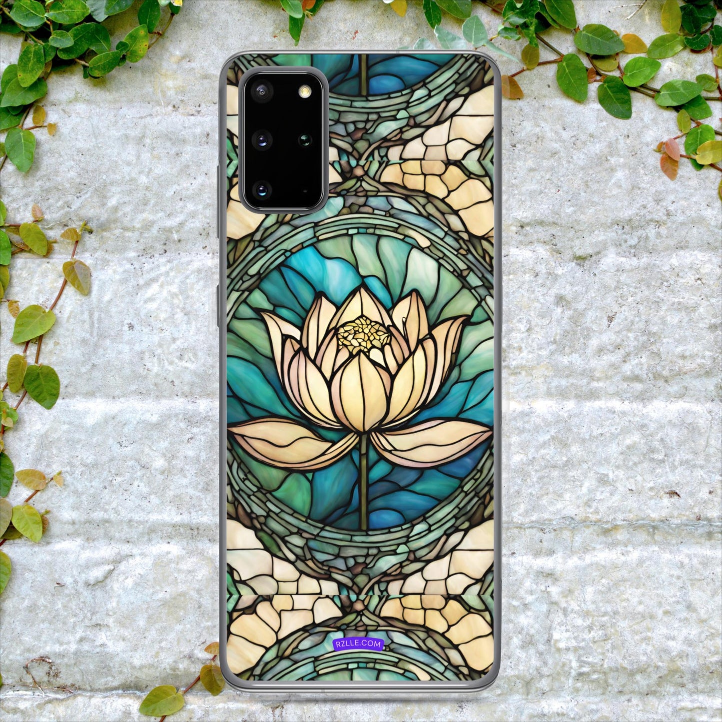 Beautiful Lotus Flower Stained Glass Clear Case for Samsung®