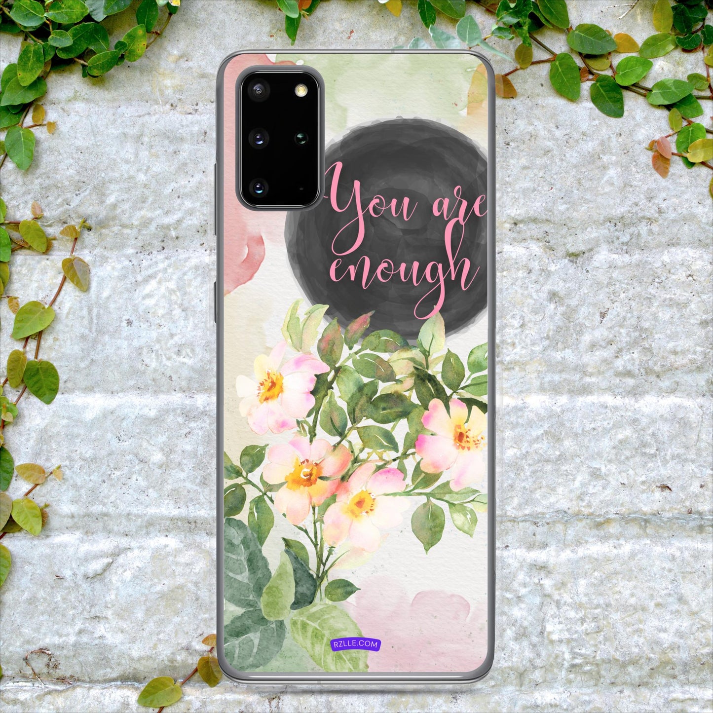 Flowers You Are Enough in Watercolor Clear Case for Samsung®