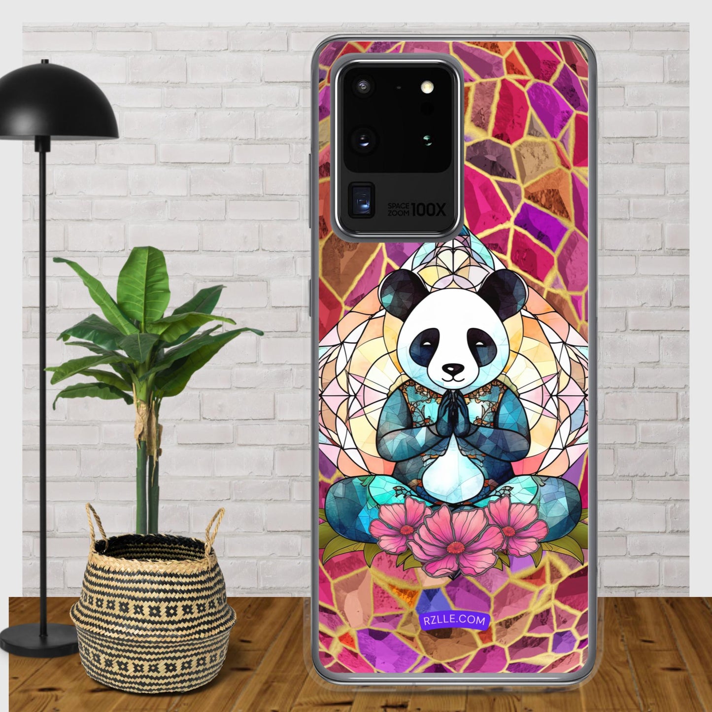 Panda Stained Glass Samsung® Galaxy Clear Phone Case