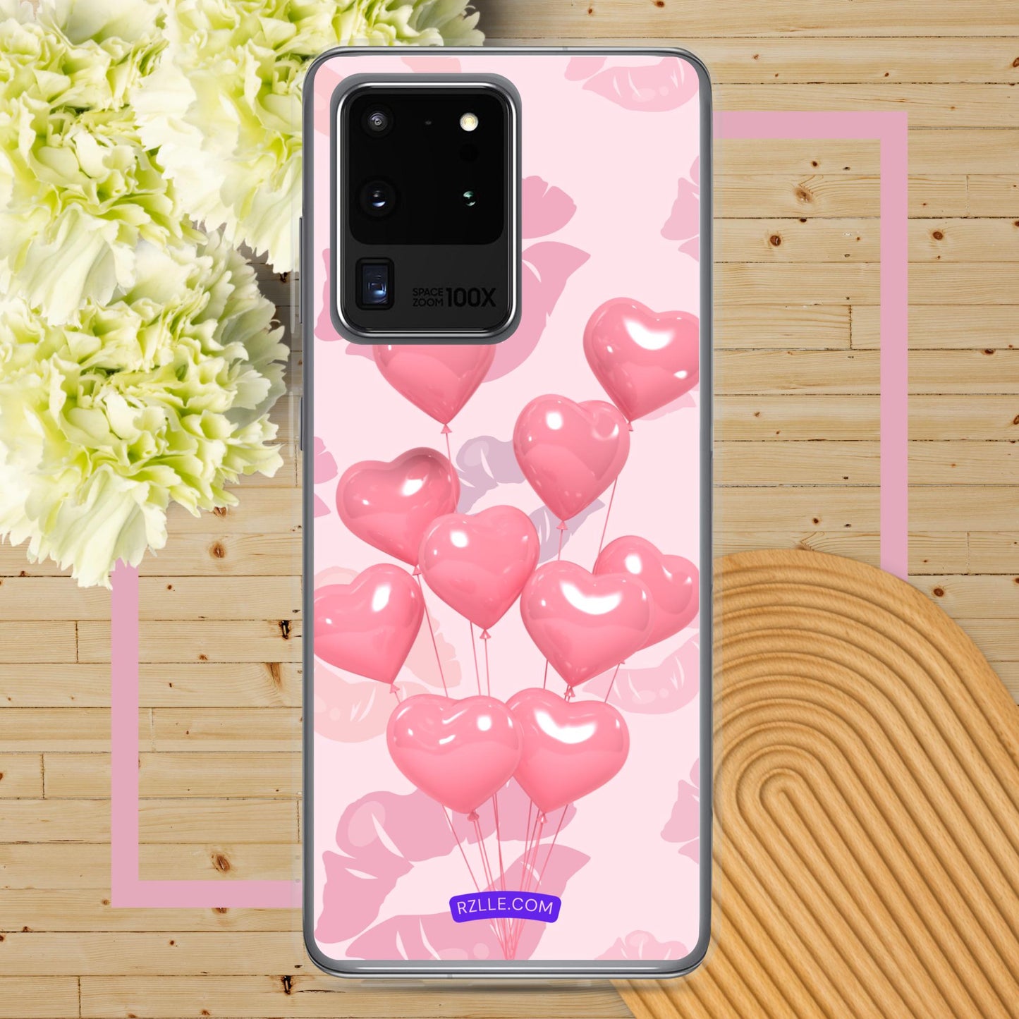 Pink Balloon Hearts Samsung® Galaxy Clear Phone Case