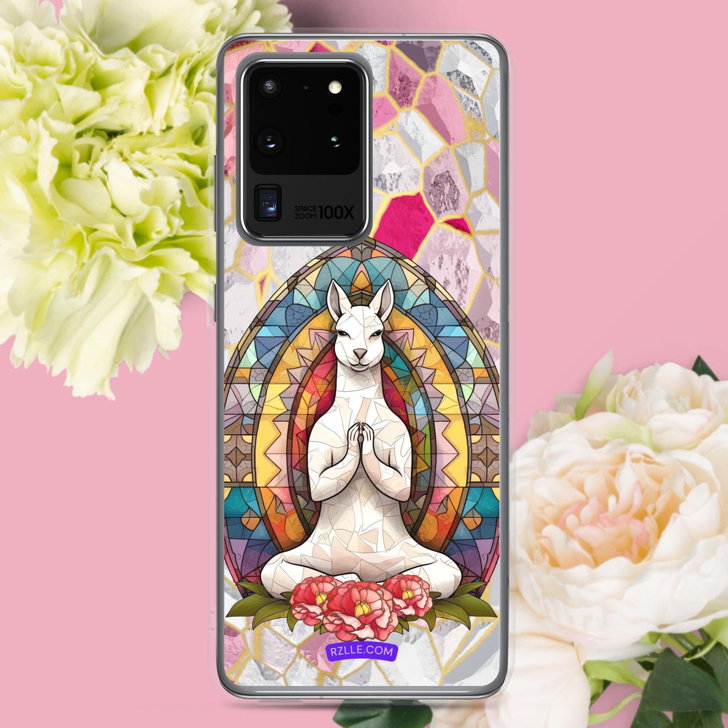 Kangaroo Stained Glass Samsung® Galaxy Clear Phone Case