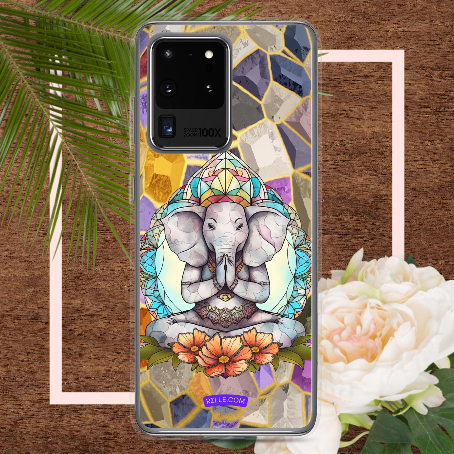 Zen Elephant Stained Glass Samsung® Galaxy Clear Phone Case