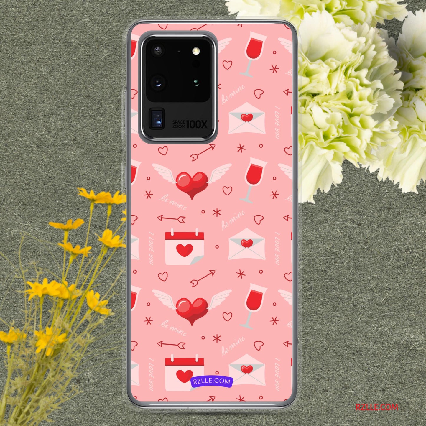 Red Flying Hearts Samsung® Galaxy Clear Phone Case