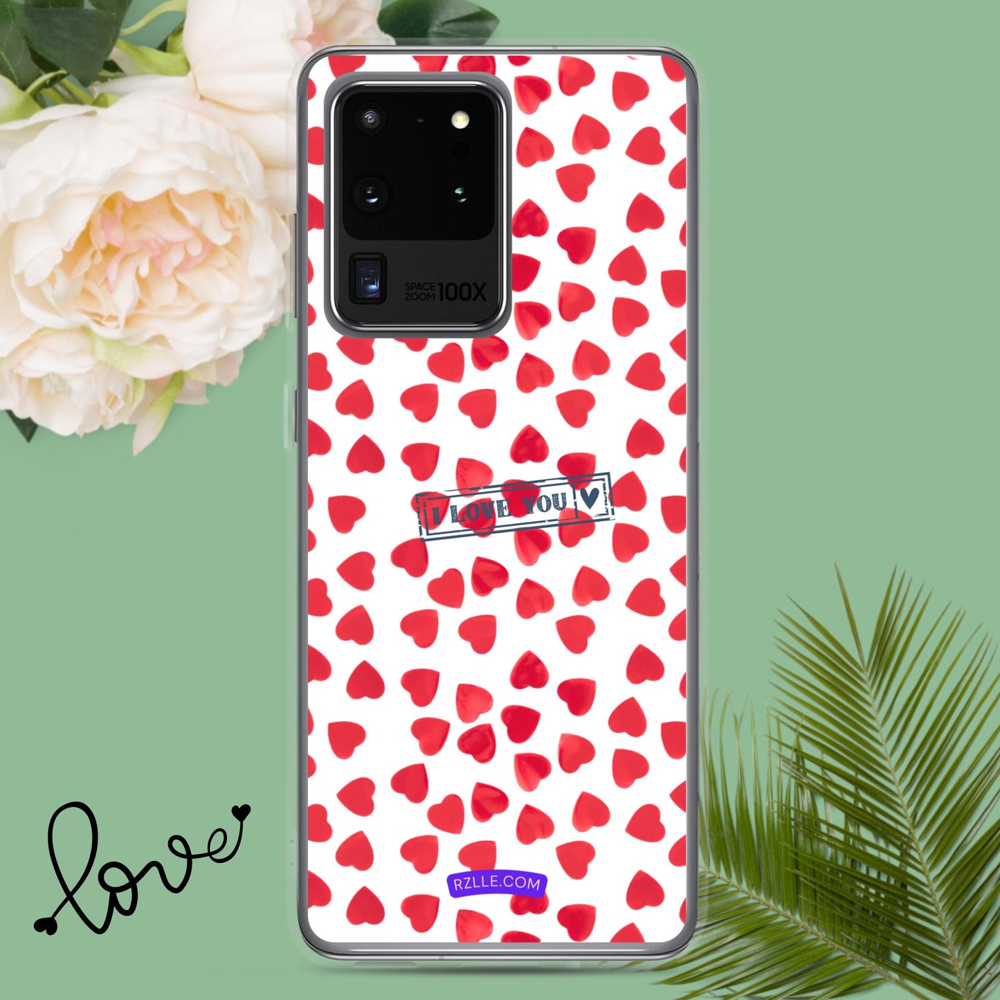 Little Red Hearts Samsung® Galaxy Clear Phone Case