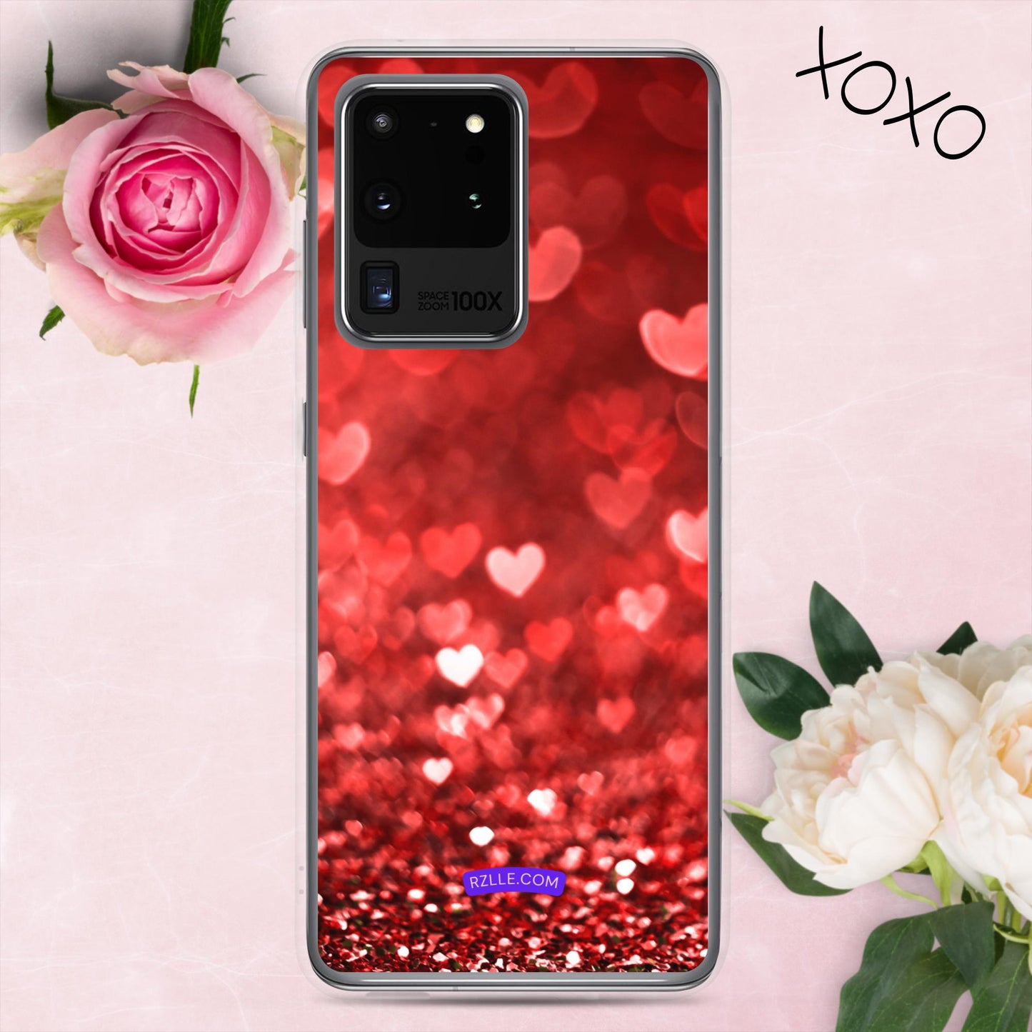 Dreamy Glitter Hearts Samsung® Galaxy Clear Phone Case