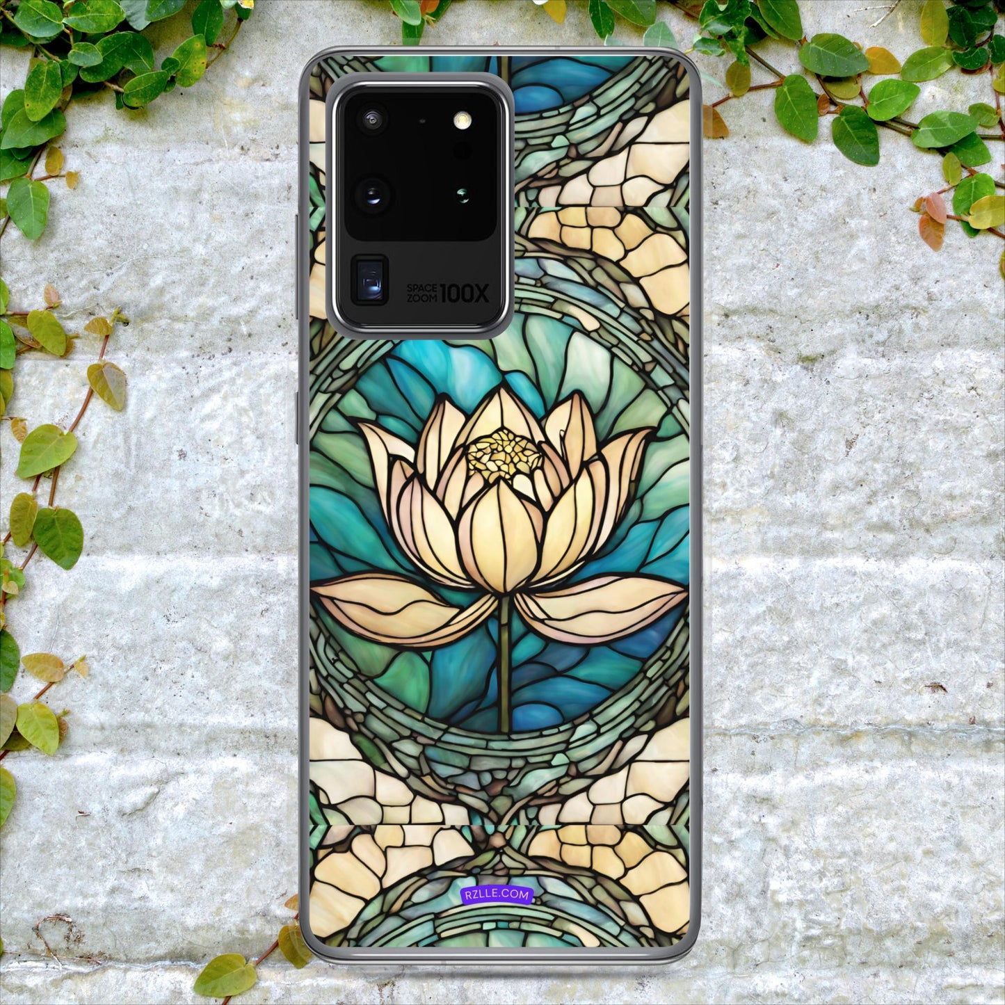 Beautiful Lotus Flower Stained Glass Clear Case for Samsung®