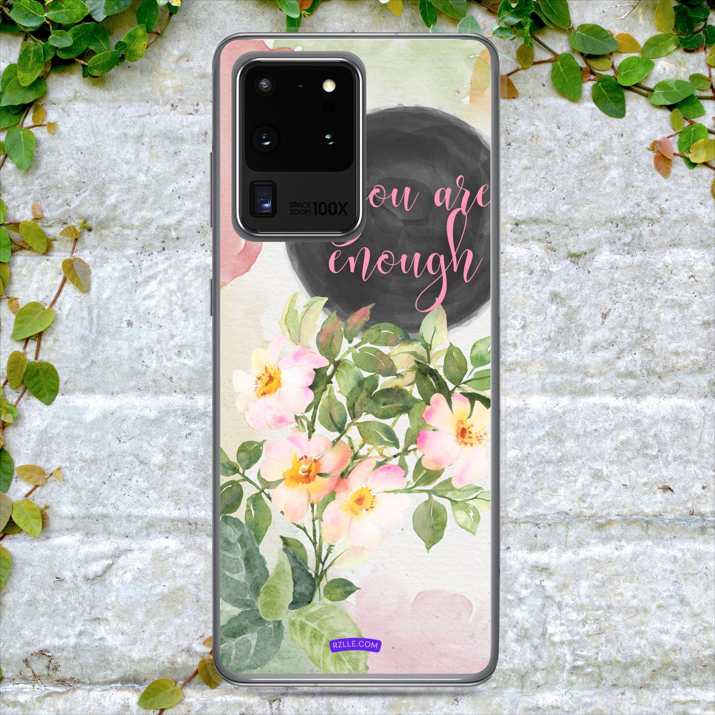 Flowers You Are Enough in Watercolor Clear Case for Samsung®