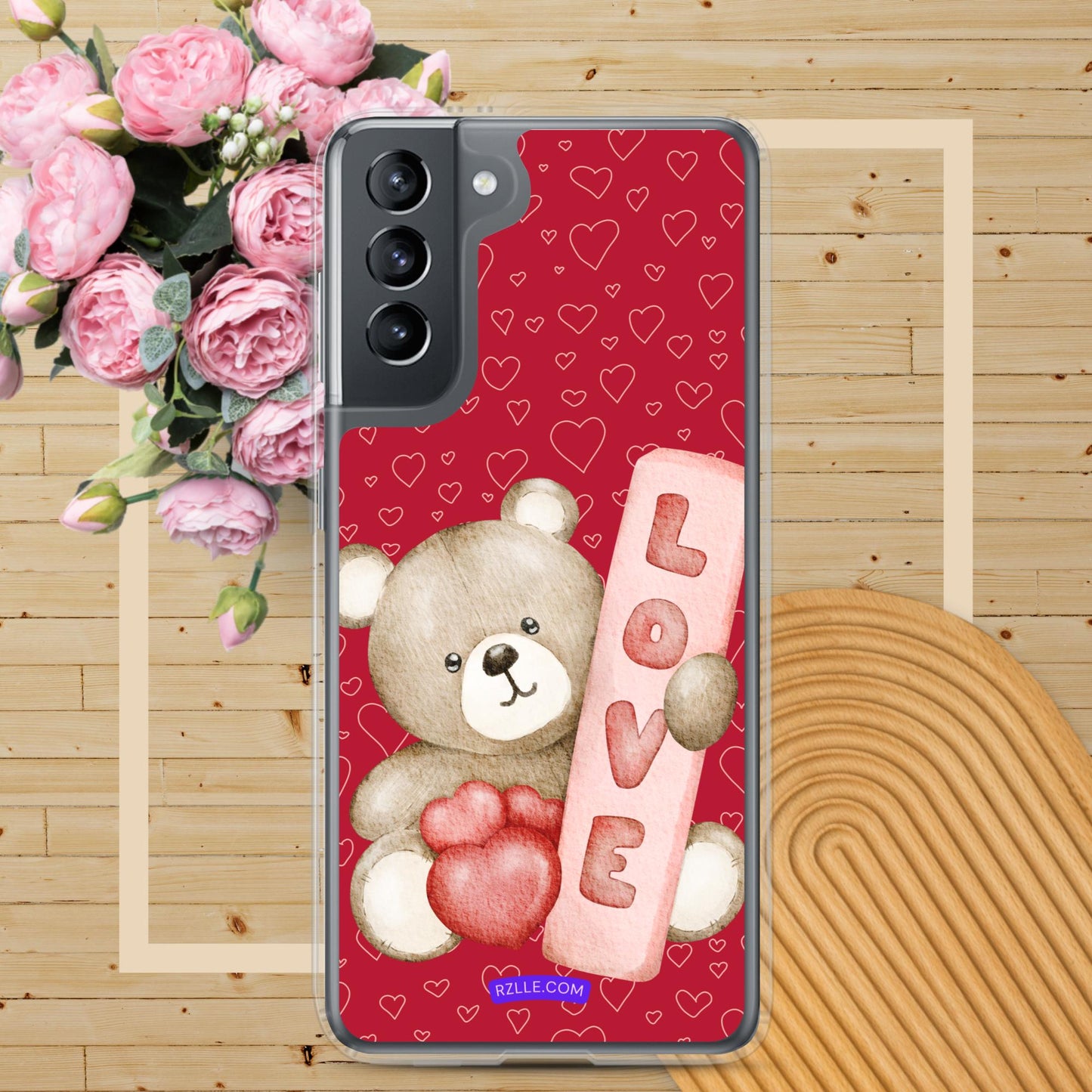 Bear Love & Hearts Samsung® Galaxy Clear Phone Case