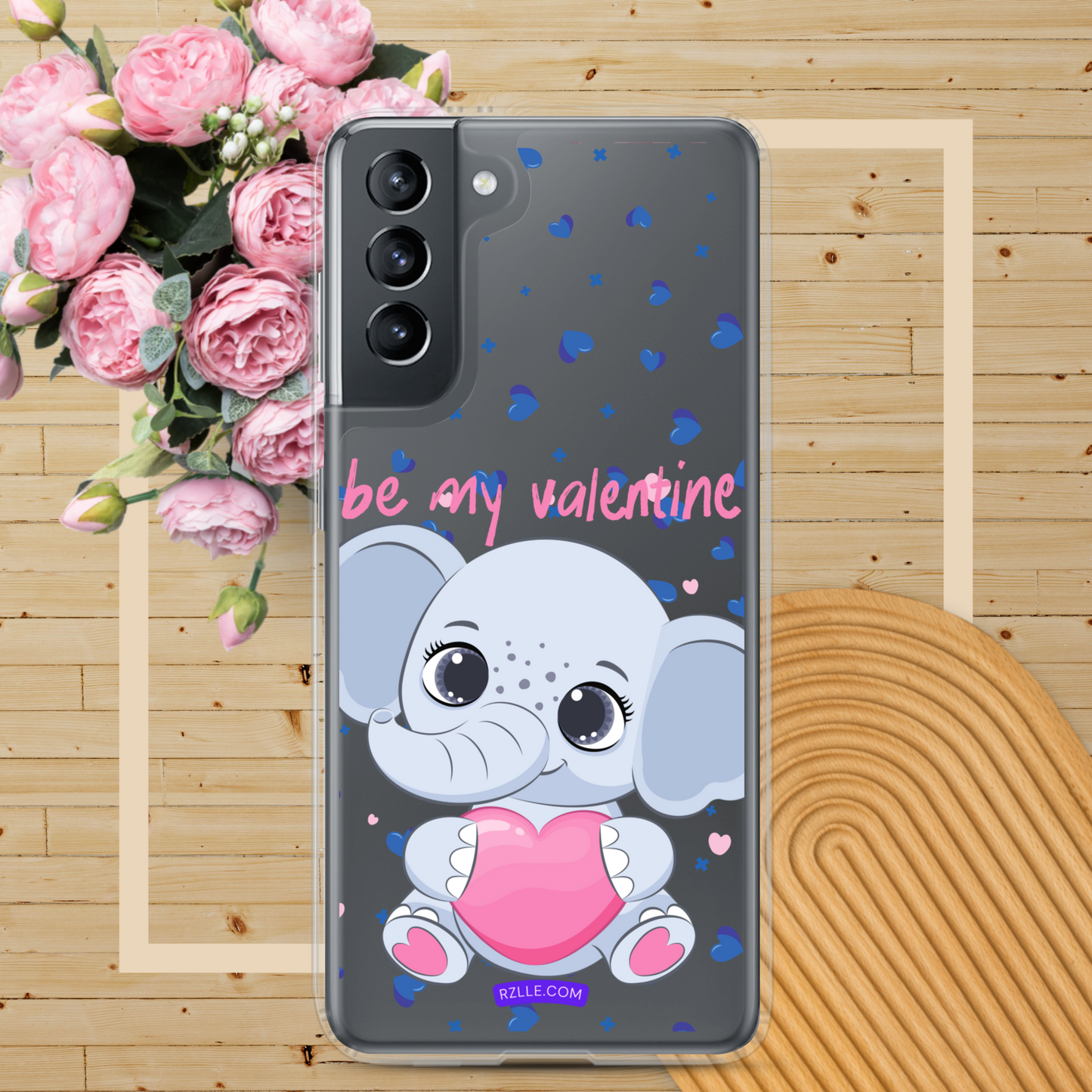 Cute Elephant Be My Valentine Samsung® Galaxy Clear Phone Case