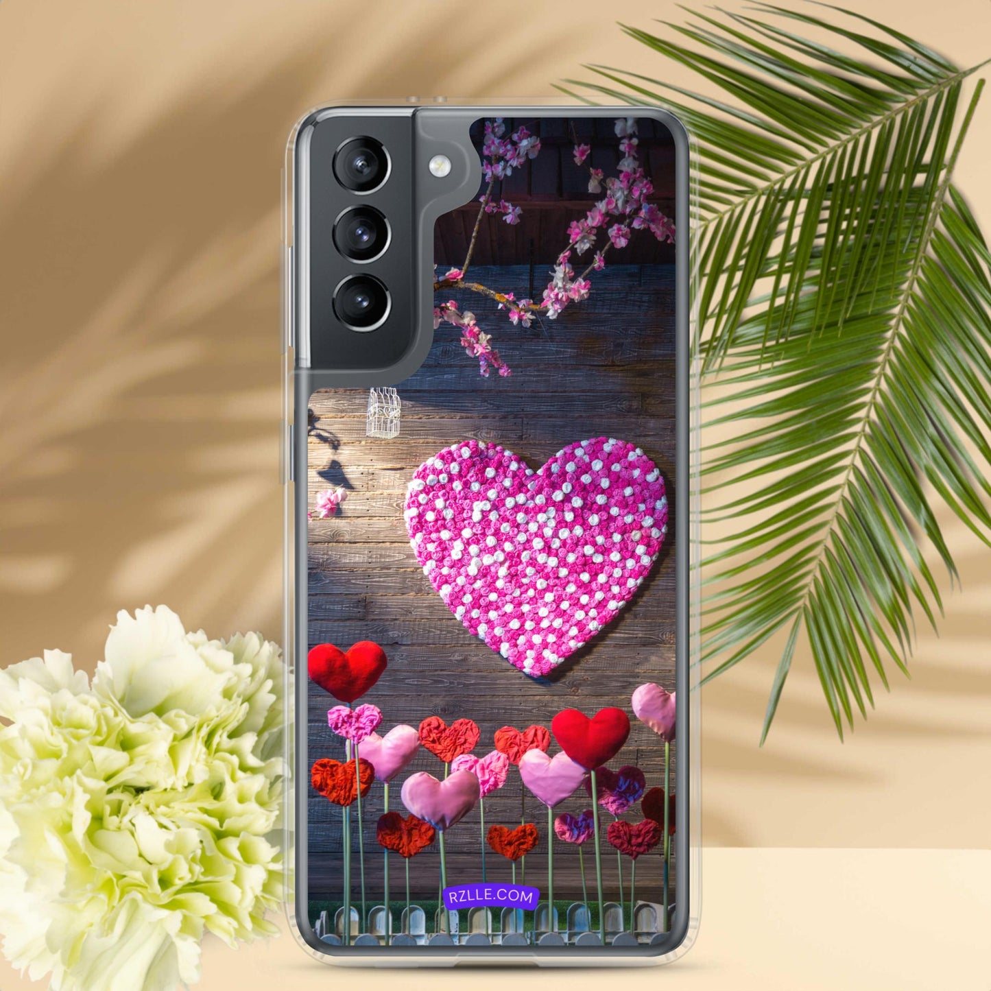 Red & Pink Hearts Samsung® Galaxy Clear Phone Case