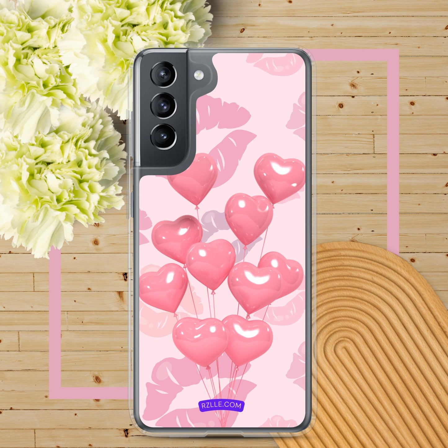 Pink Balloon Hearts Samsung® Galaxy Clear Phone Case