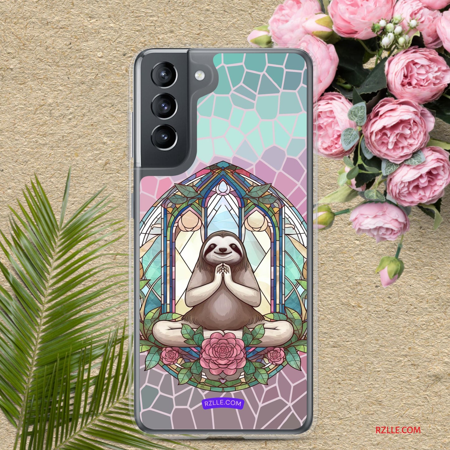 Sloth Stained Glass Samsung® Galaxy Clear Phone Case