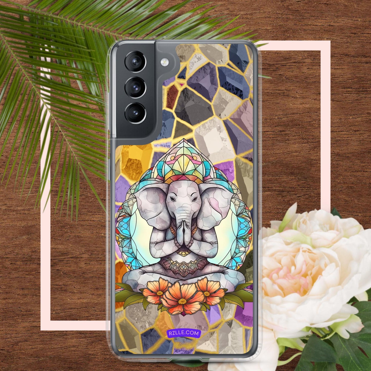 Zen Elephant Stained Glass Samsung® Galaxy Clear Phone Case