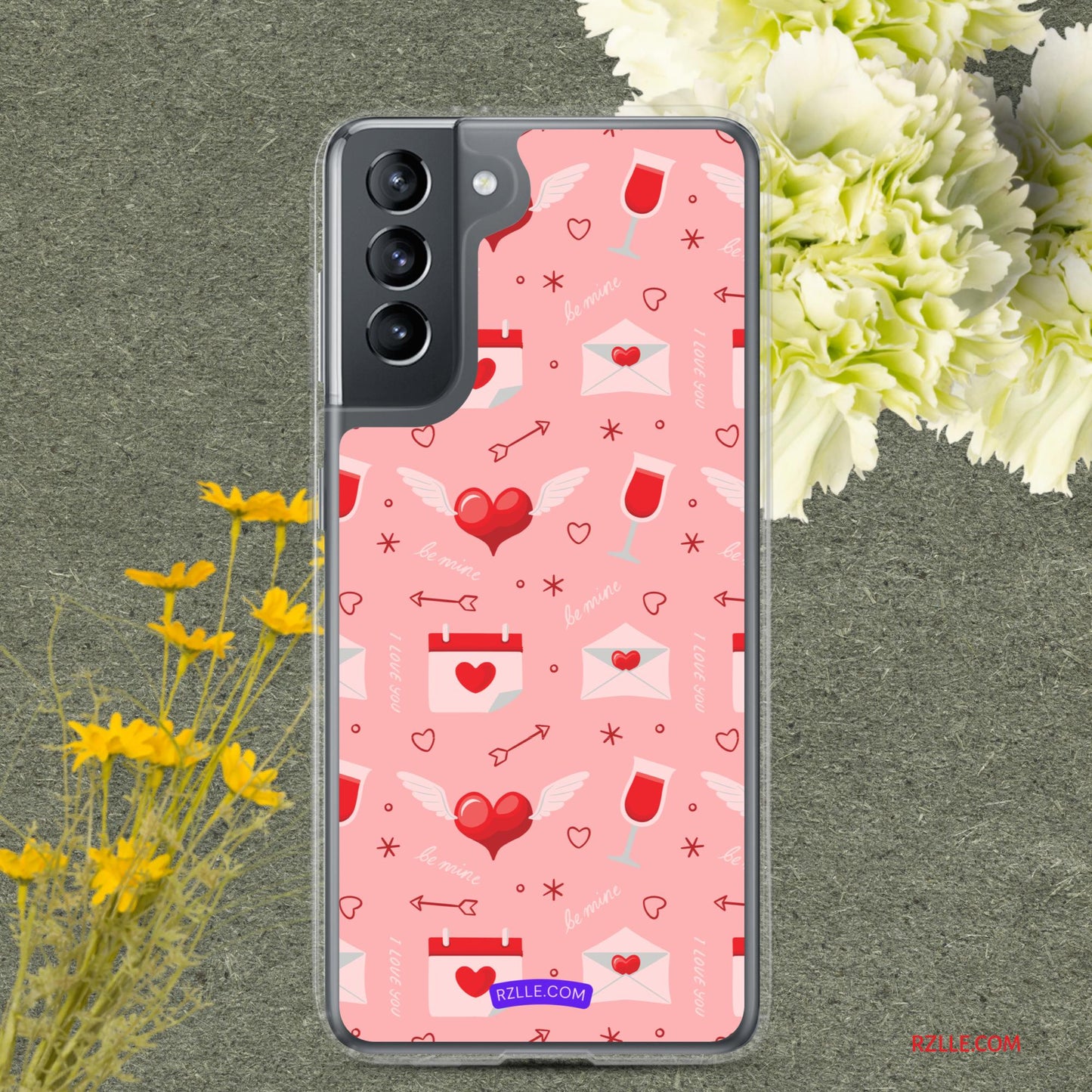 Red Flying Hearts Samsung® Galaxy Clear Phone Case