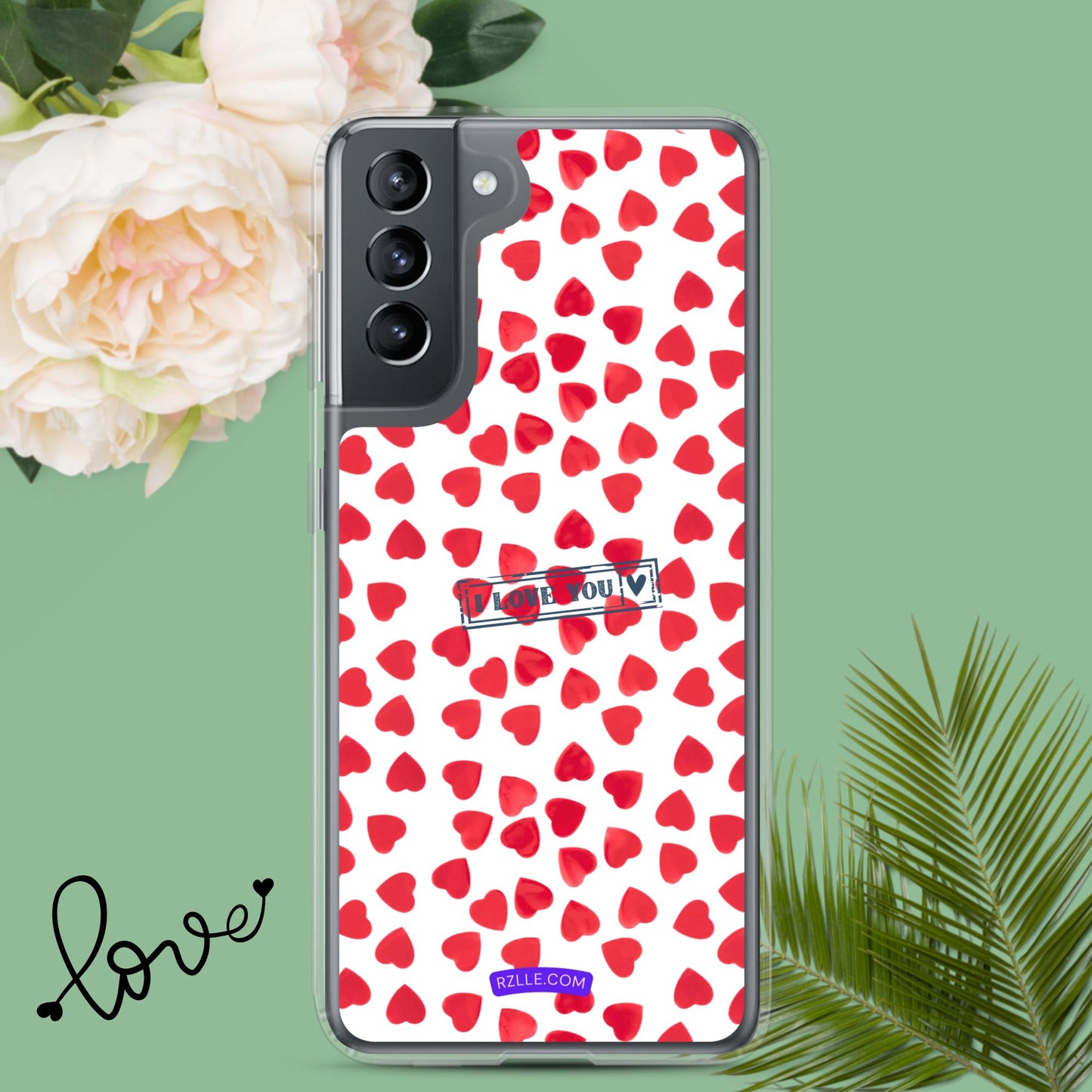 Little Red Hearts Samsung® Galaxy Clear Phone Case