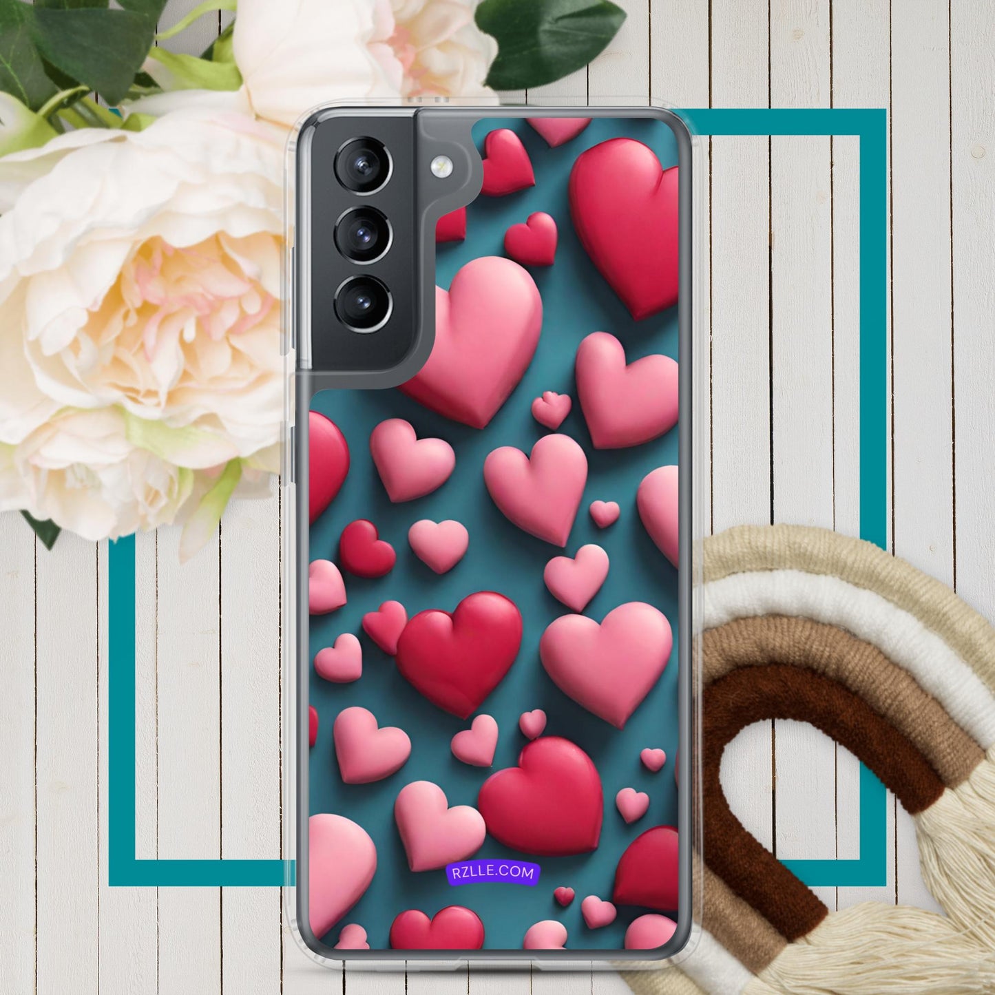 Clay Hearts Samsung® Galaxy Clear Phone Case