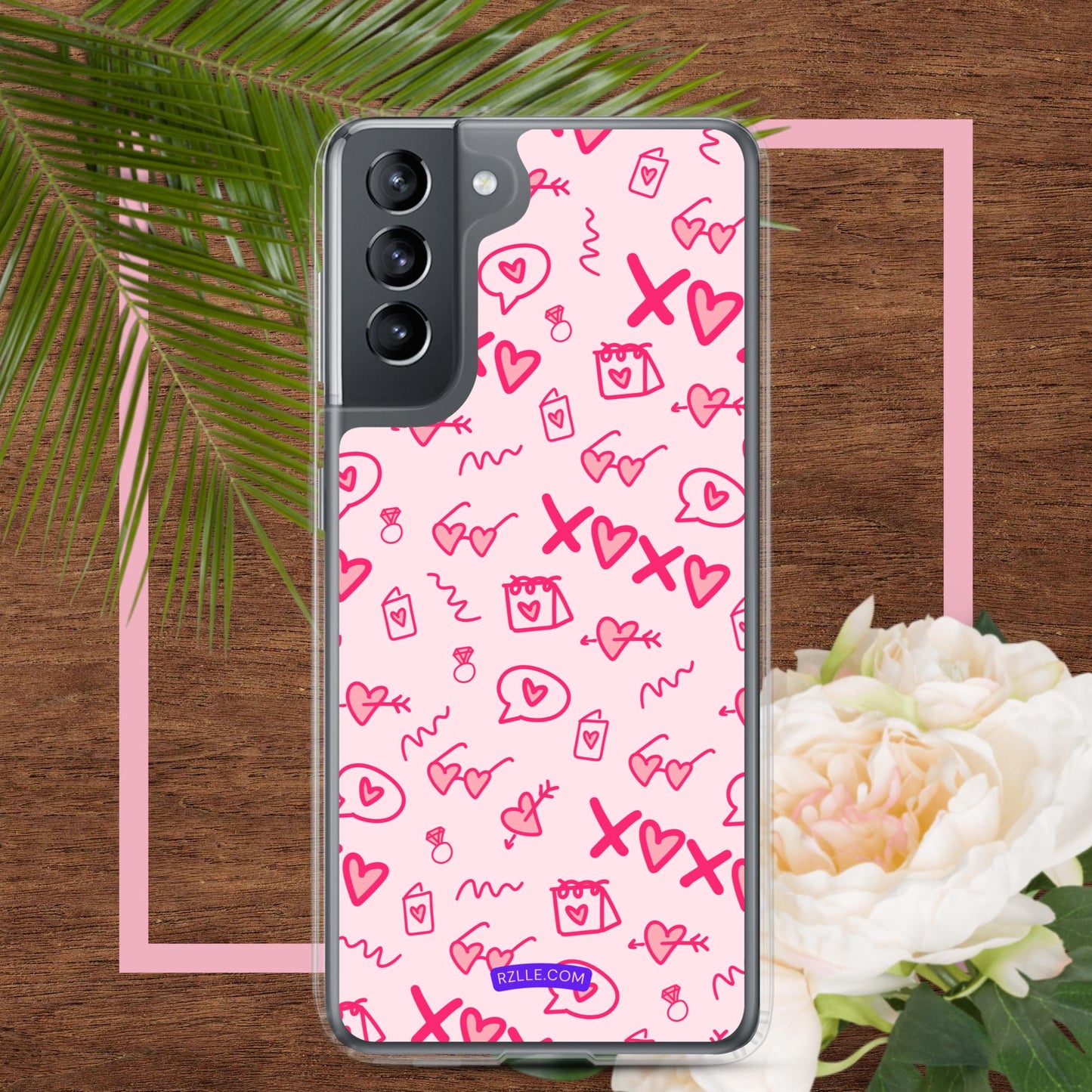 Hearts Doodle Samsung® Galaxy Clear Phone Case