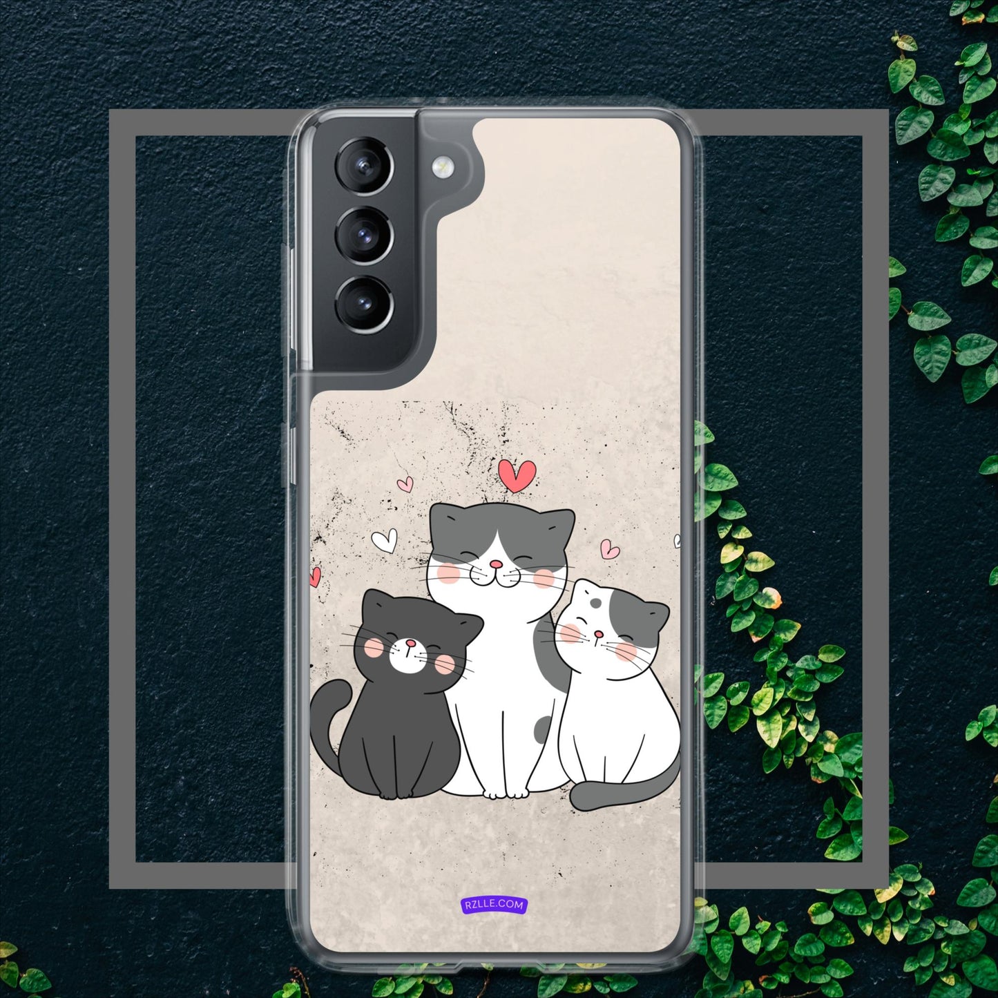 Cute Trio Cats Clear Case for Samsung Galaxy Phones