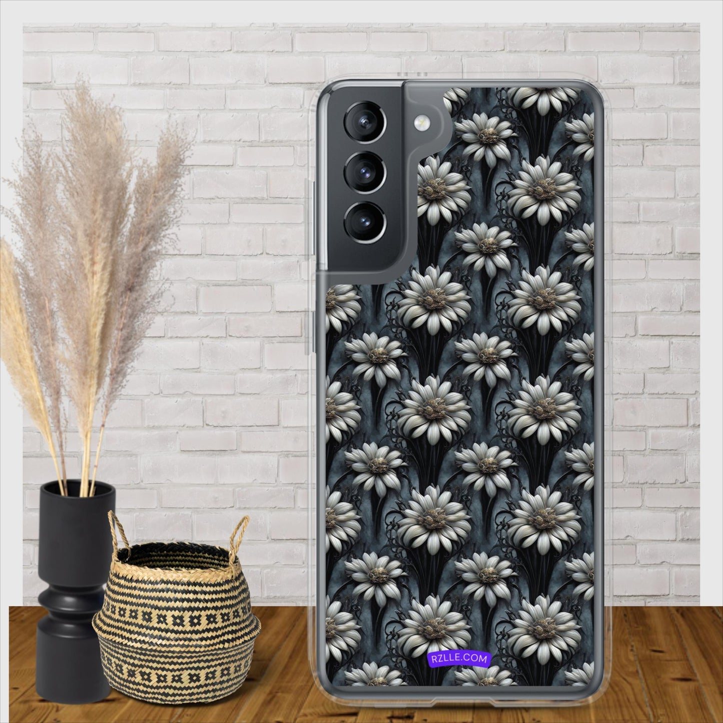 Gothic Flowers Pattern Clear Case for Samsung®