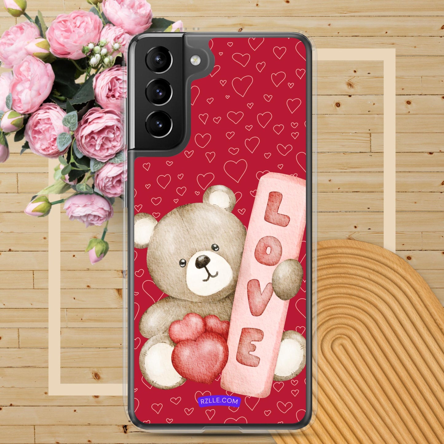 Bear Love & Hearts Samsung® Galaxy Clear Phone Case