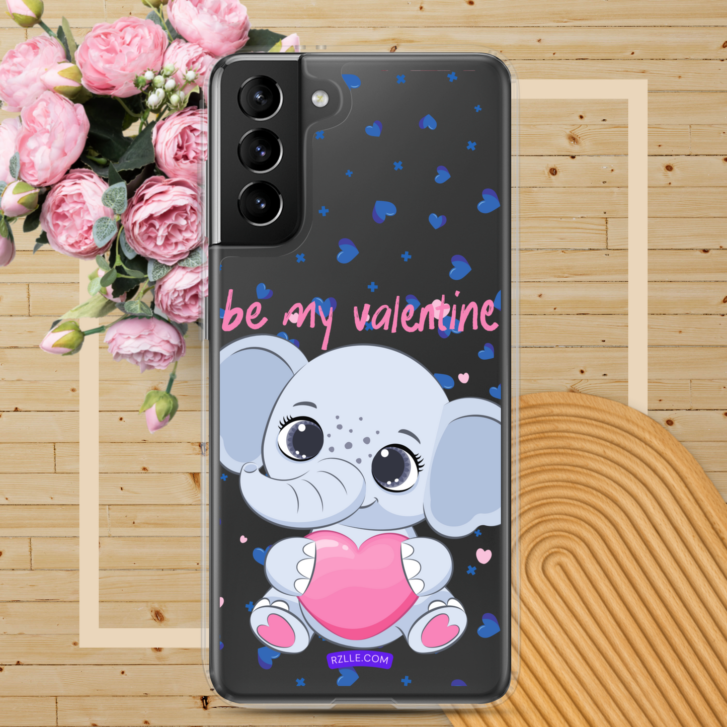 Cute Elephant Be My Valentine Samsung® Galaxy Clear Phone Case