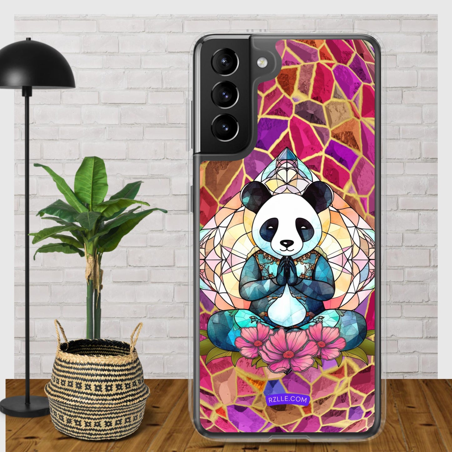 Panda Stained Glass Samsung® Galaxy Clear Phone Case