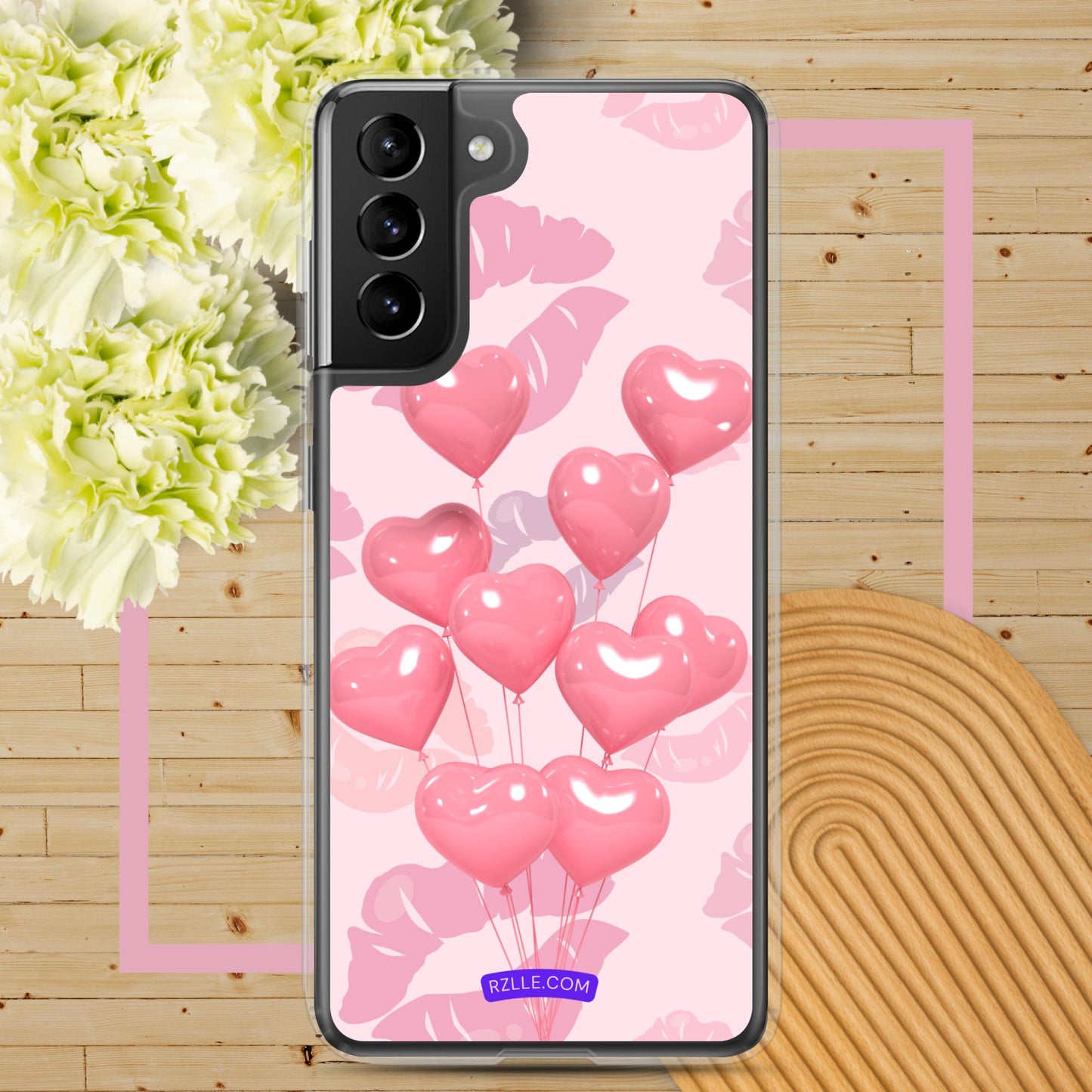 Pink Balloon Hearts Samsung® Galaxy Clear Phone Case