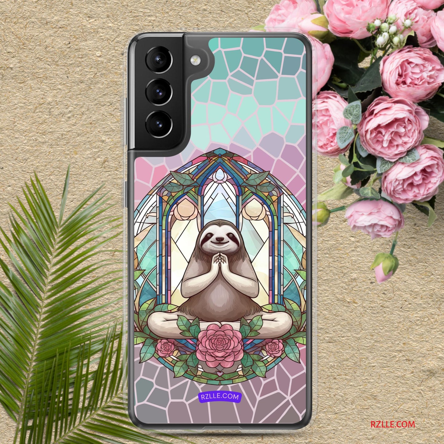 Sloth Stained Glass Samsung® Galaxy Clear Phone Case