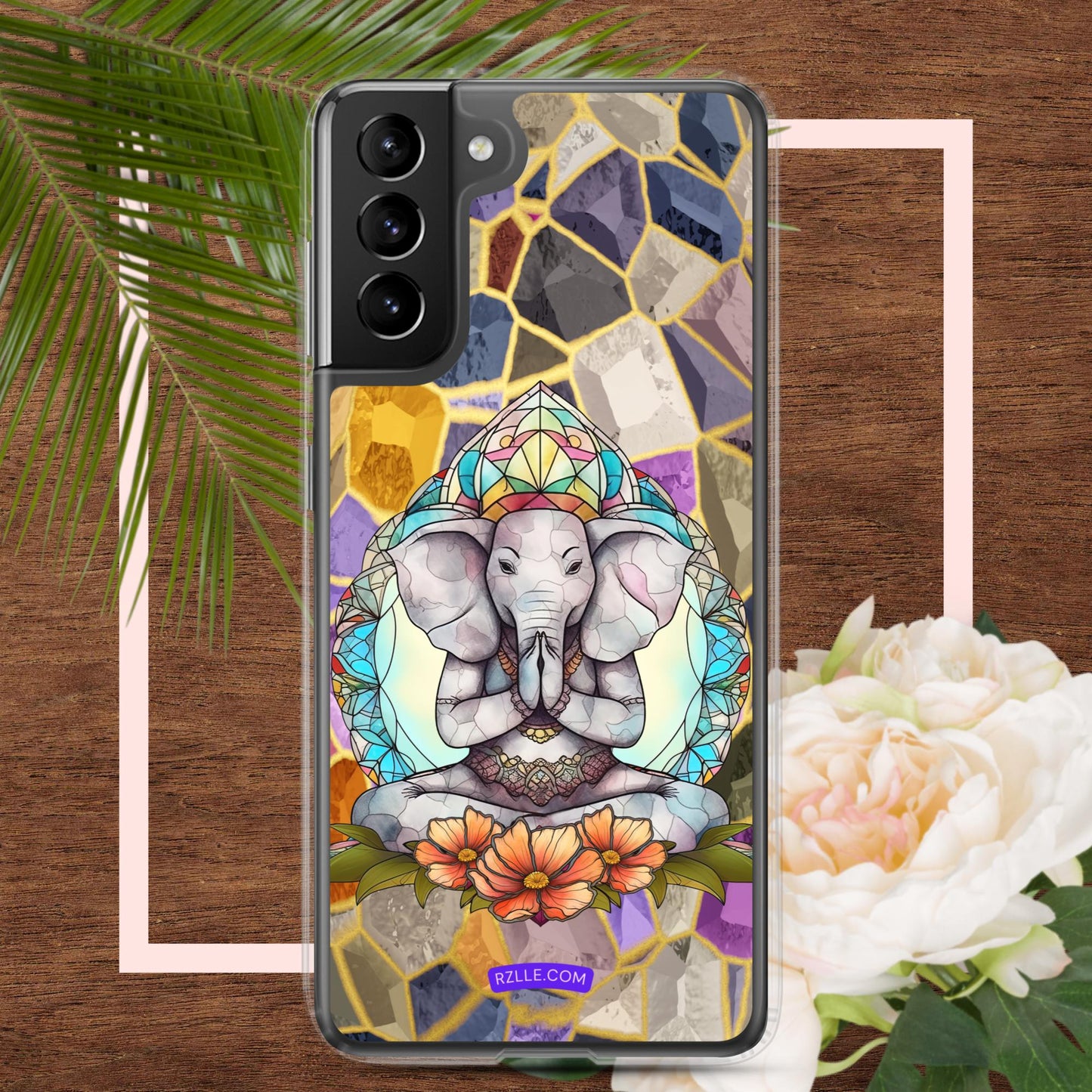 Zen Elephant Stained Glass Samsung® Galaxy Clear Phone Case