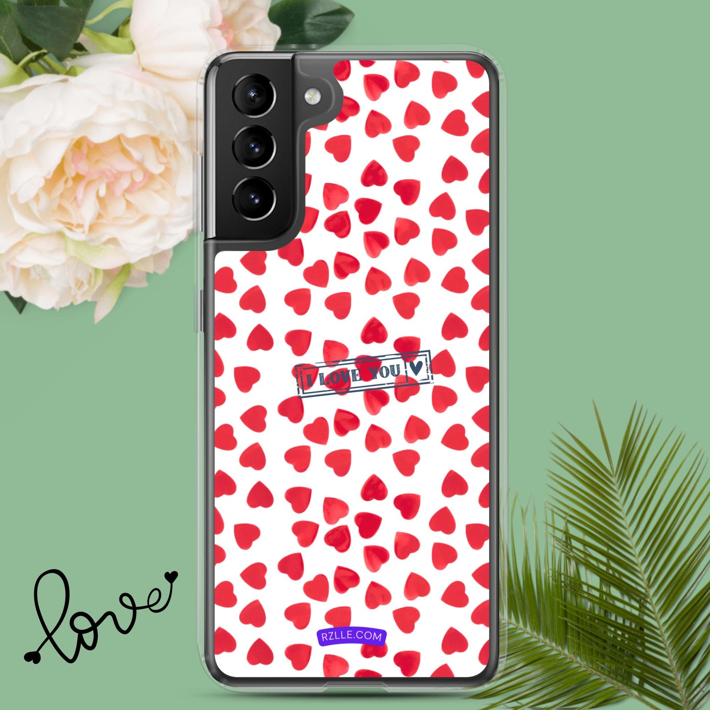 Little Red Hearts Samsung® Galaxy Clear Phone Case