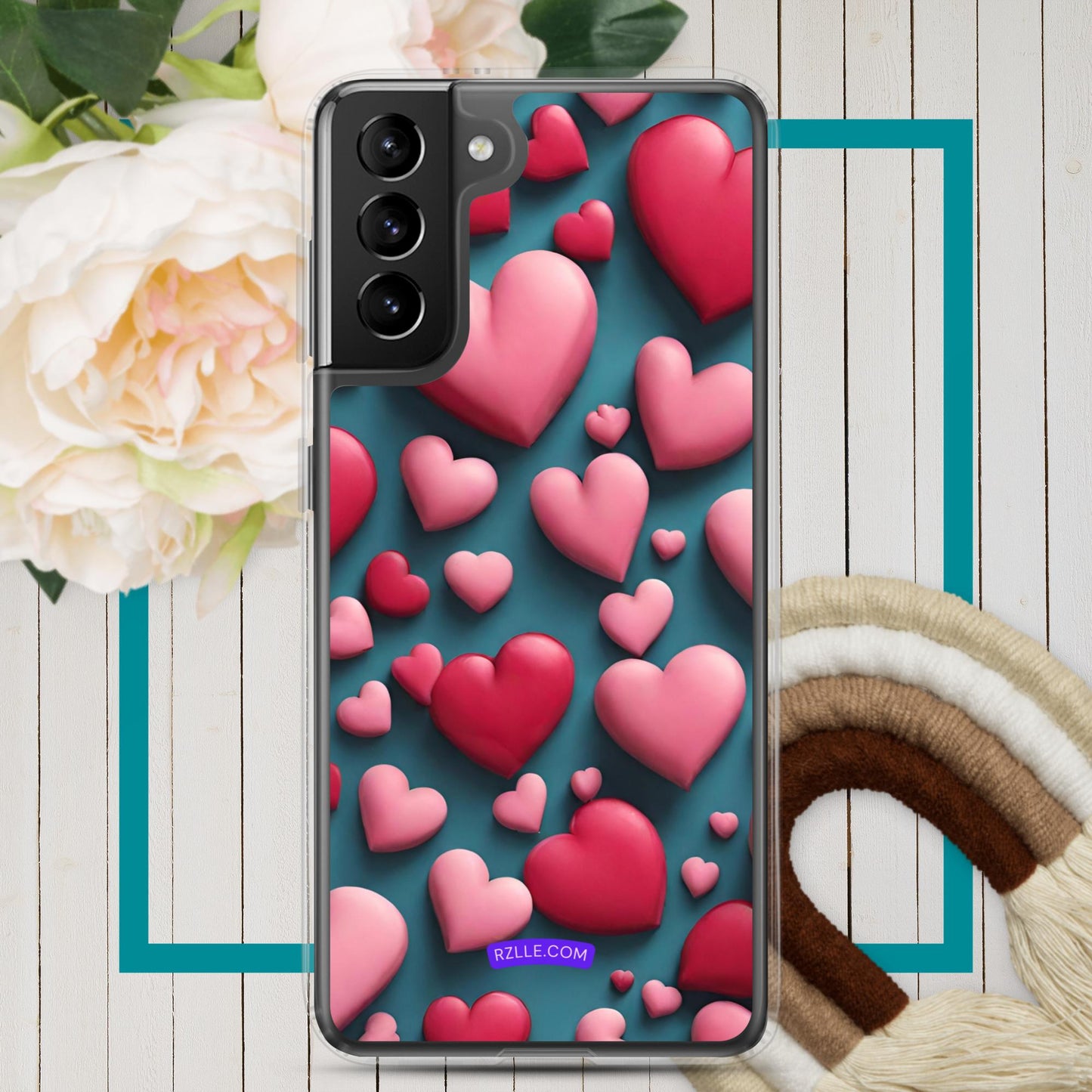 Clay Hearts Samsung® Galaxy Clear Phone Case