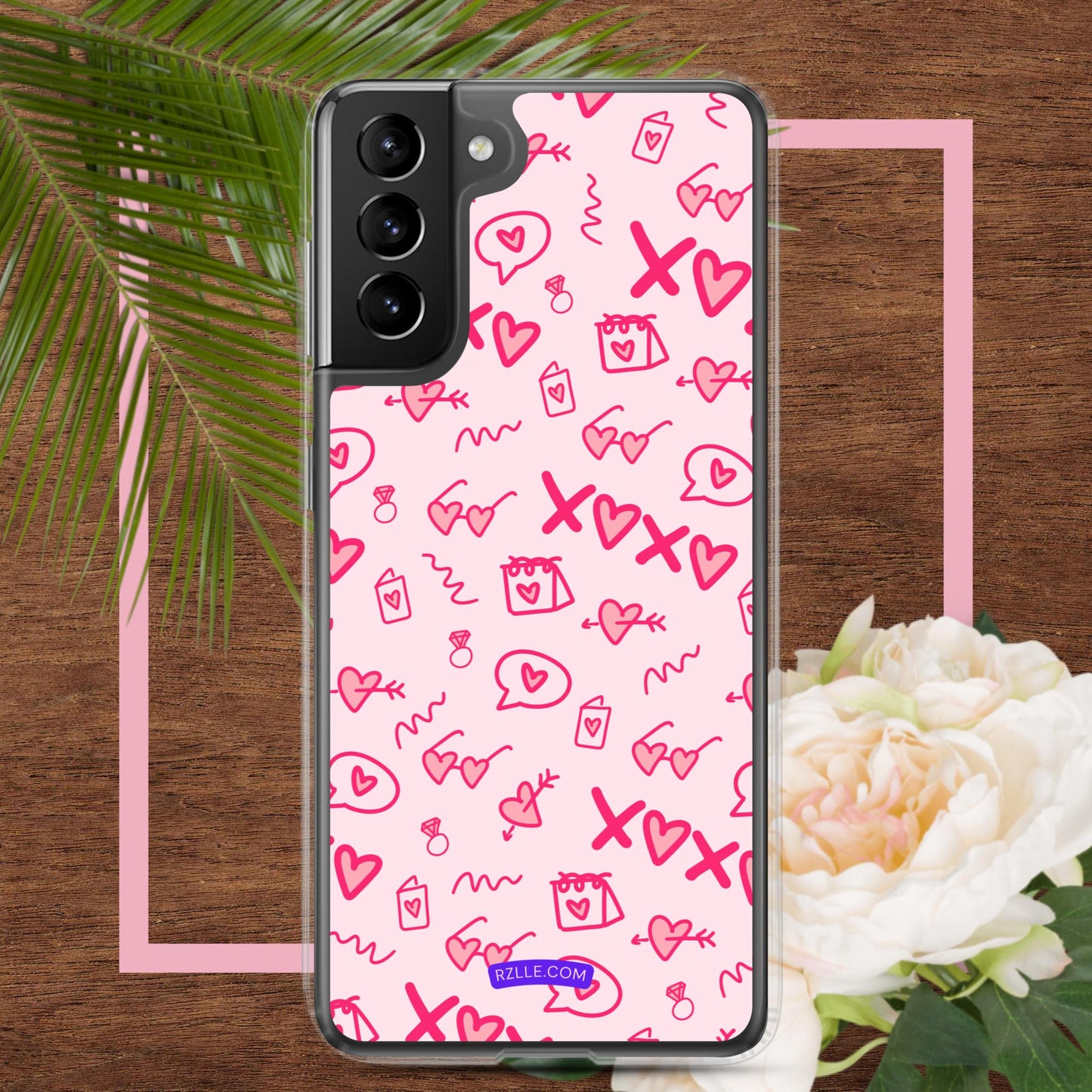 Hearts Doodle Samsung® Galaxy Clear Phone Case