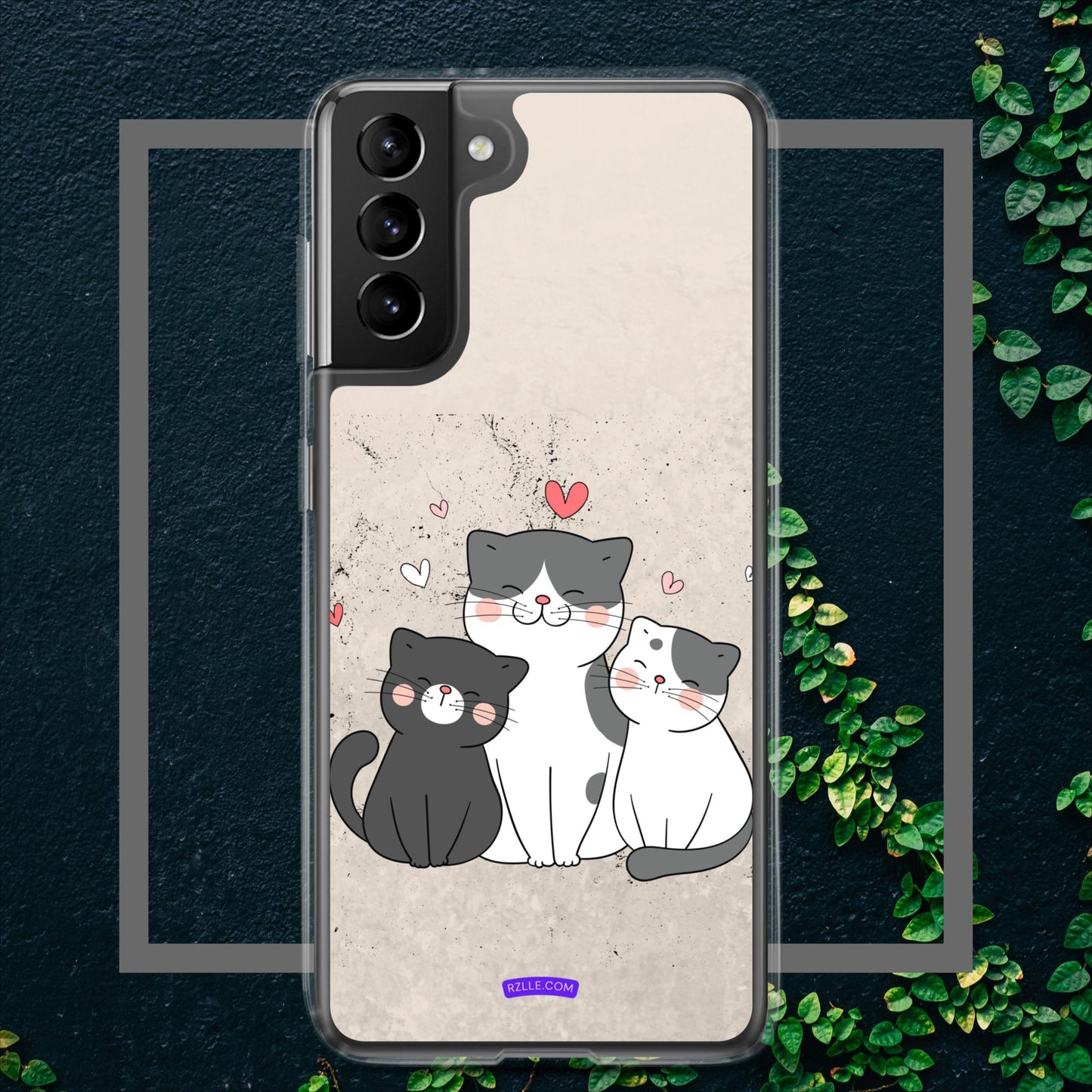 Cute Trio Cats Clear Case for Samsung Galaxy Phones