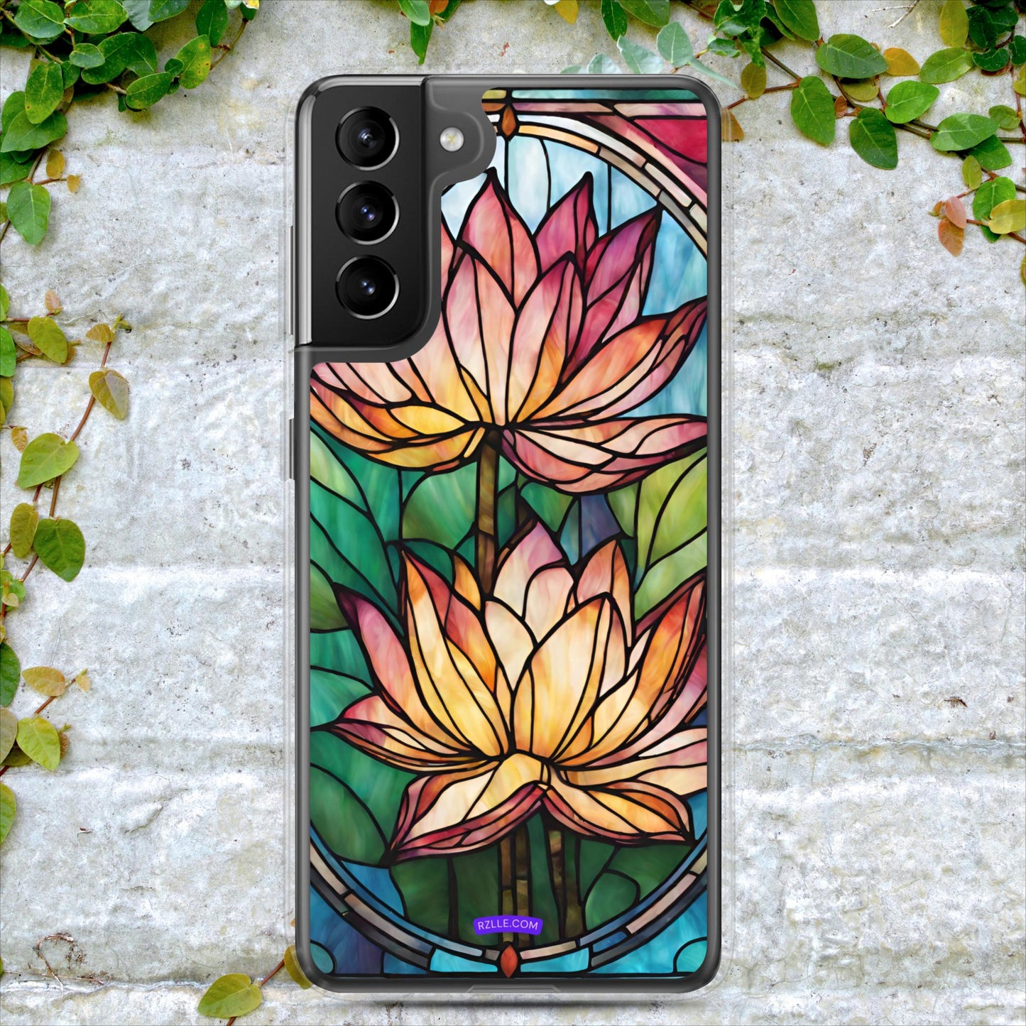 Pink Lotus Stained Glass Clear Case for Samsung®