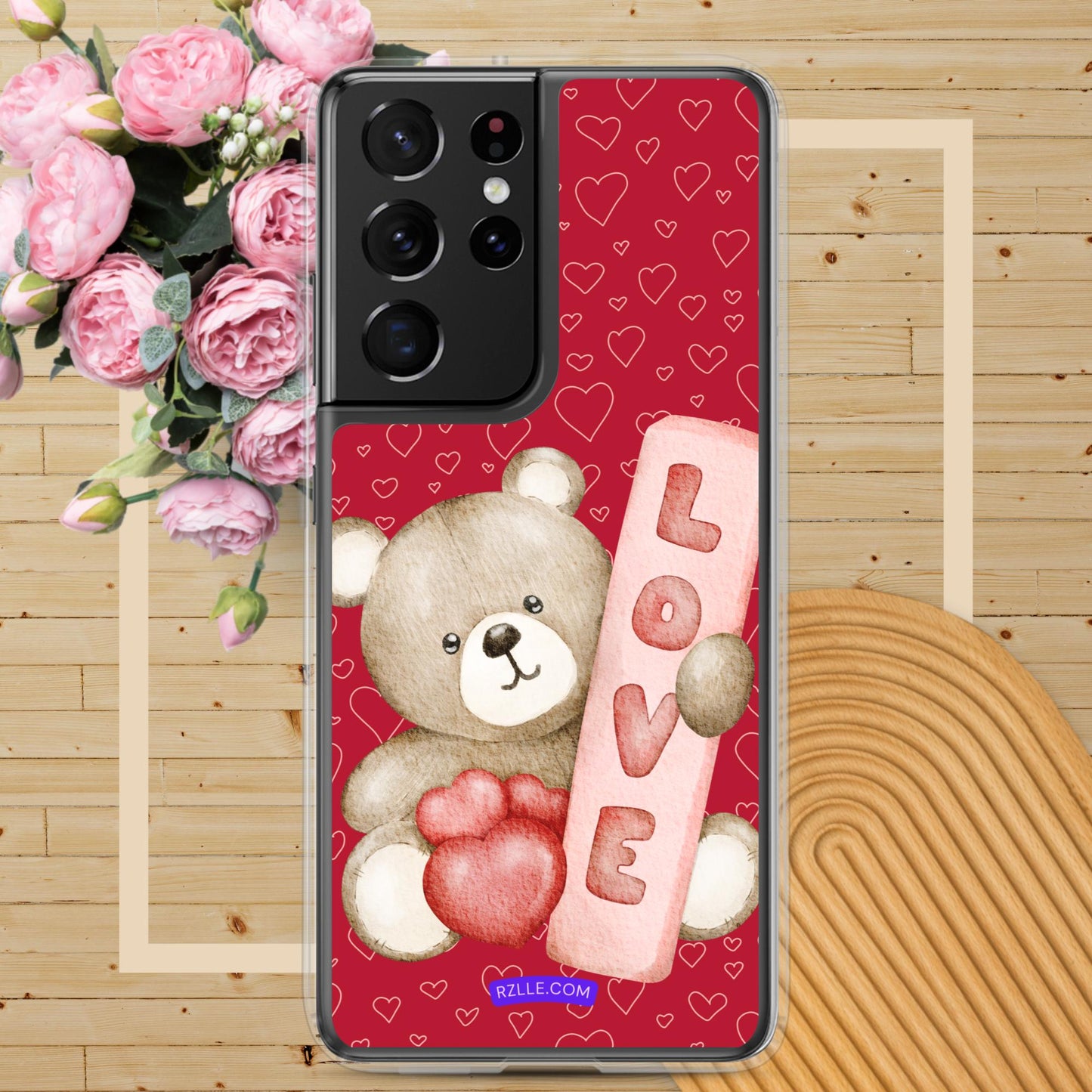 Bear Love & Hearts Samsung® Galaxy Clear Phone Case