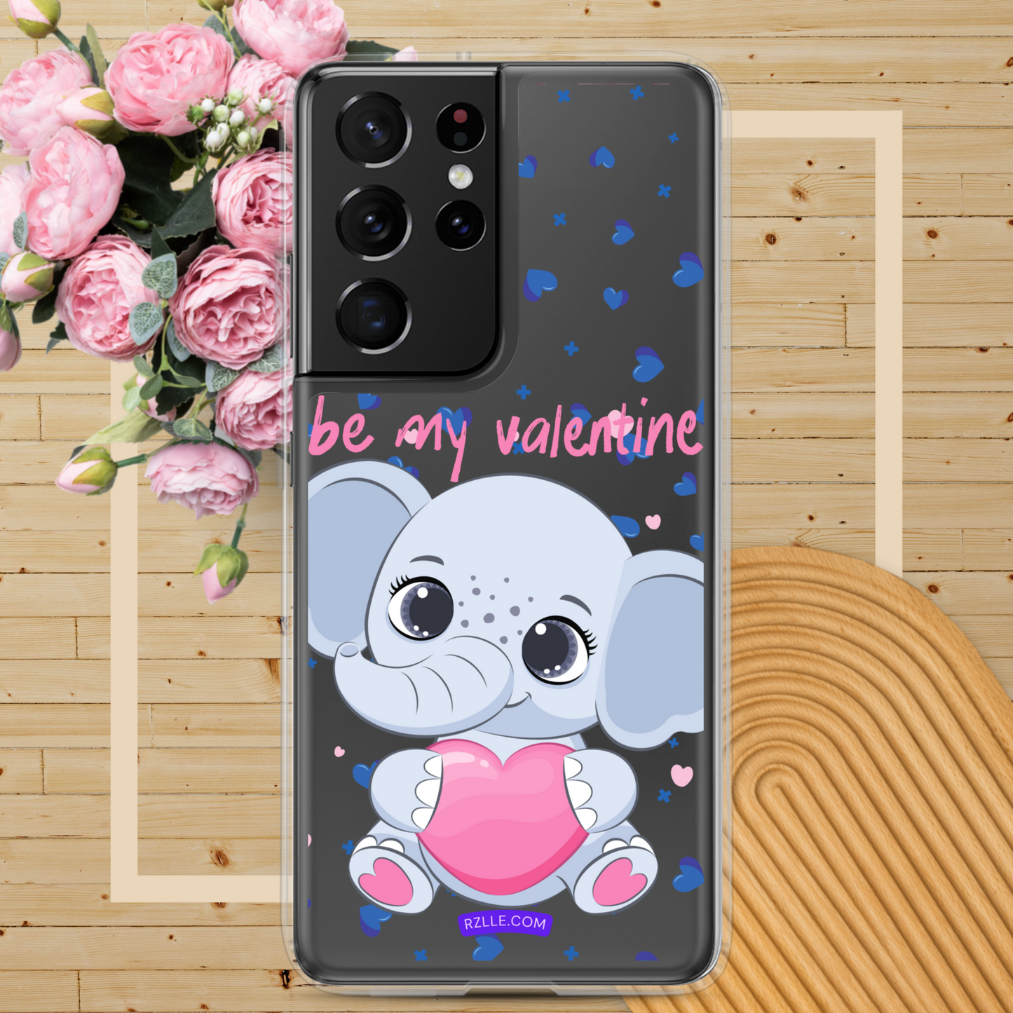 Cute Elephant Be My Valentine Samsung® Galaxy Clear Phone Case